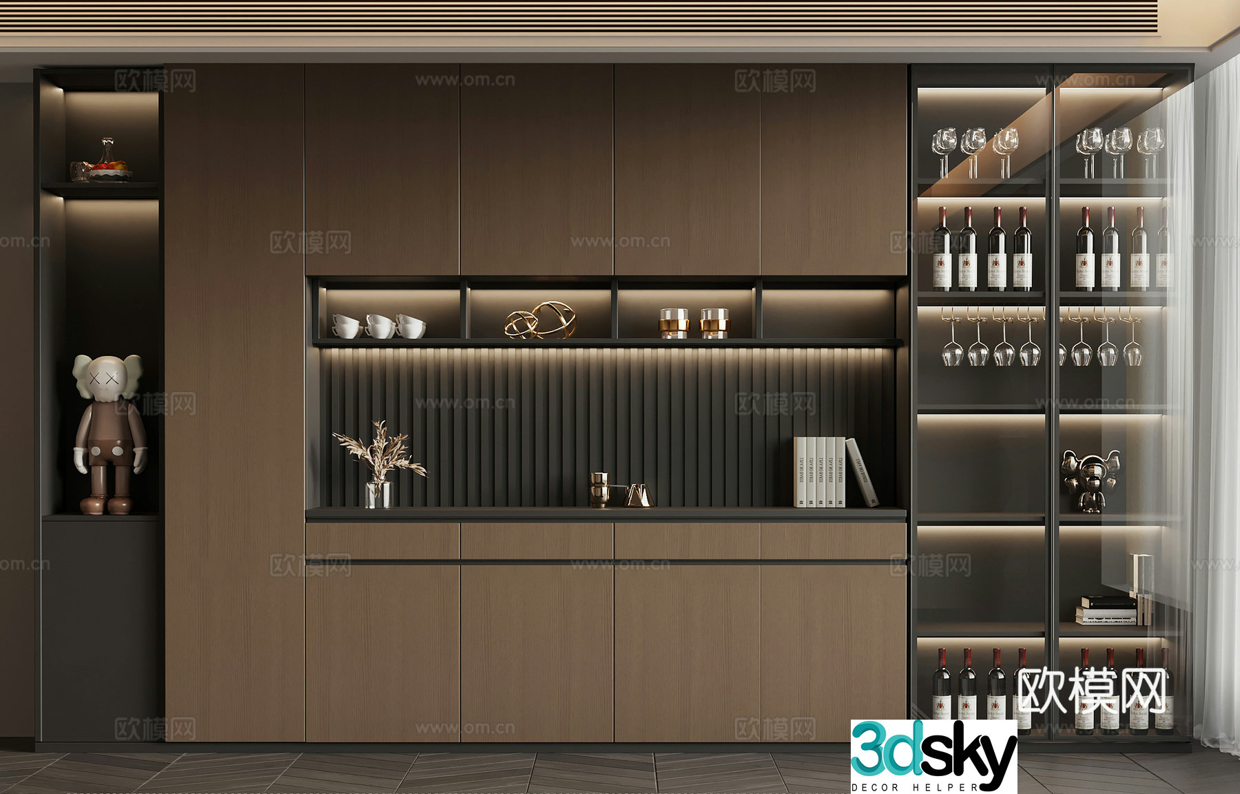 Wine cabinet Italian wine cabinet 3D model