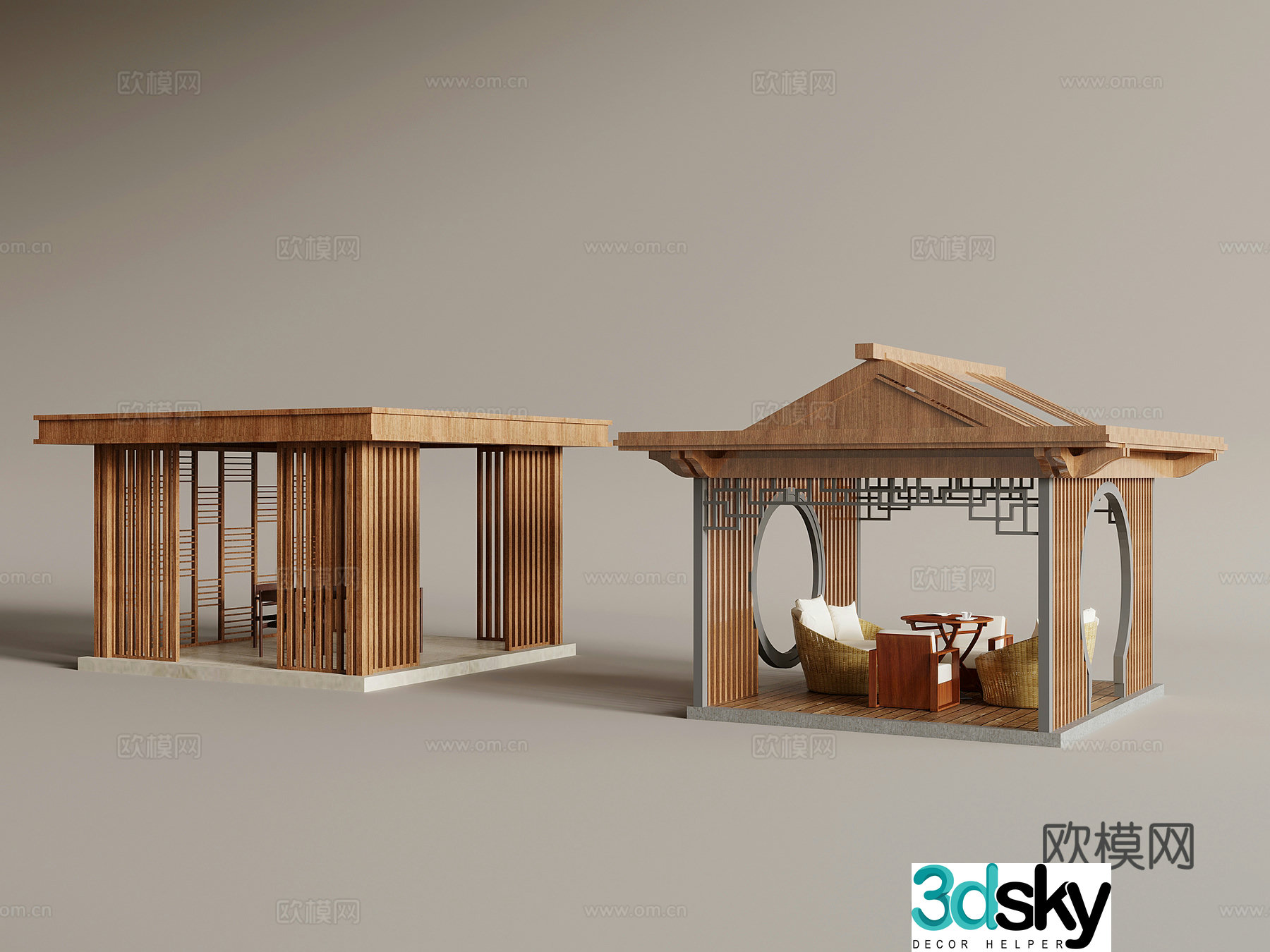Pavilion New Chinese style pavilion Pavilion 3D model