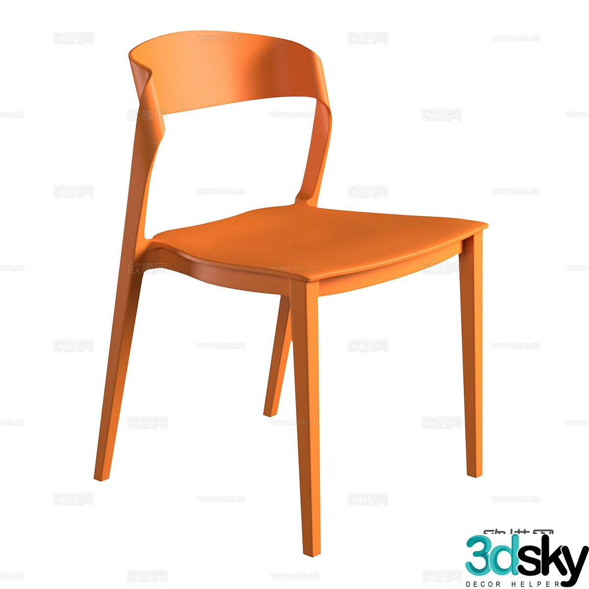Modern Italian acrylic single chair 3d model