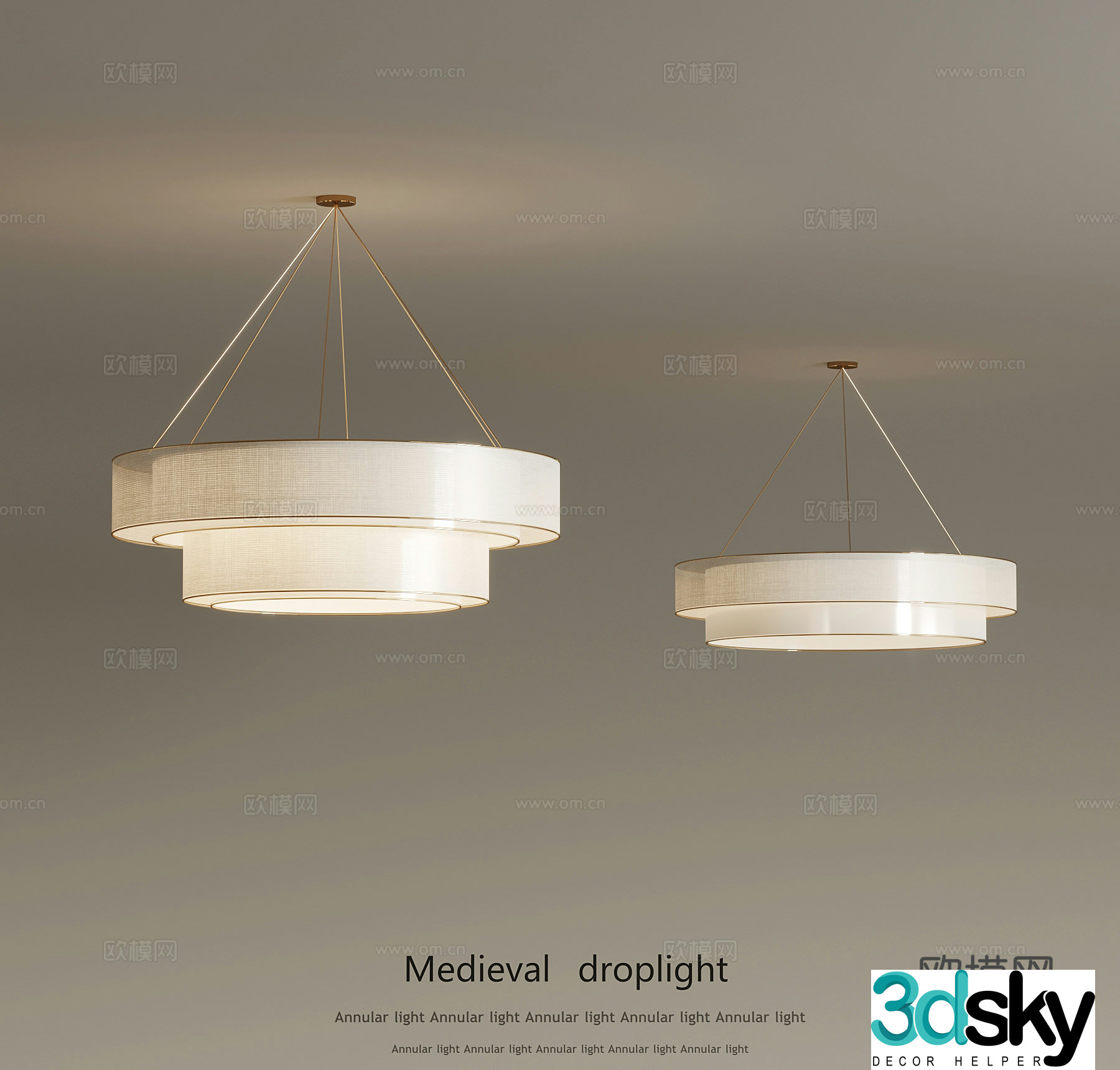 New Chinese chandelier 3D model