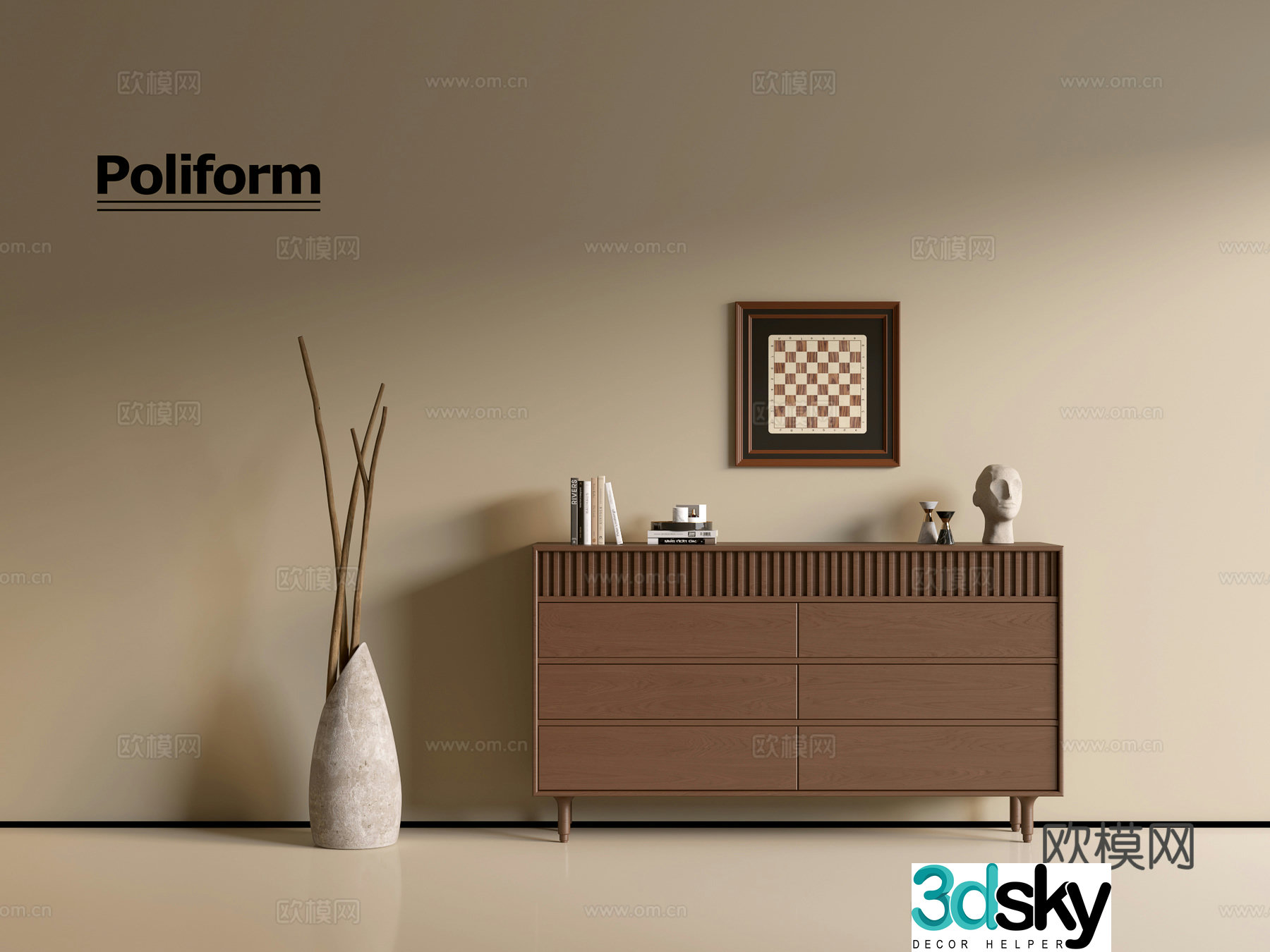 Modern wood grain cabinet ins wind minimalist wind cabinet whole cabinet sideboard balcony cabinet storage 3D model