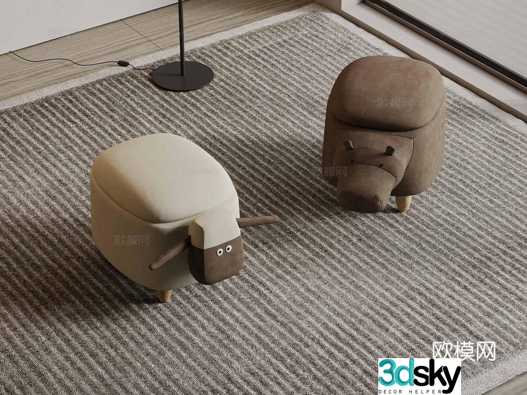 Modern children’s chair cartoon chair 3d model