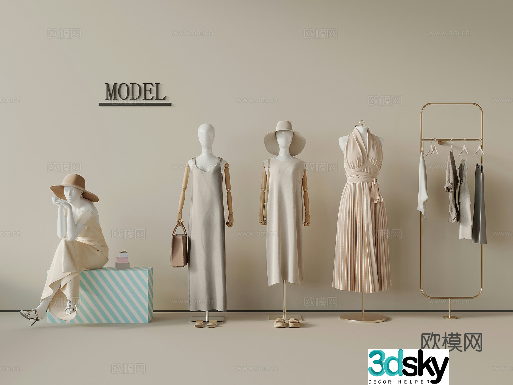 Model Modern Clothing Model Clothes Shoes 3d Model