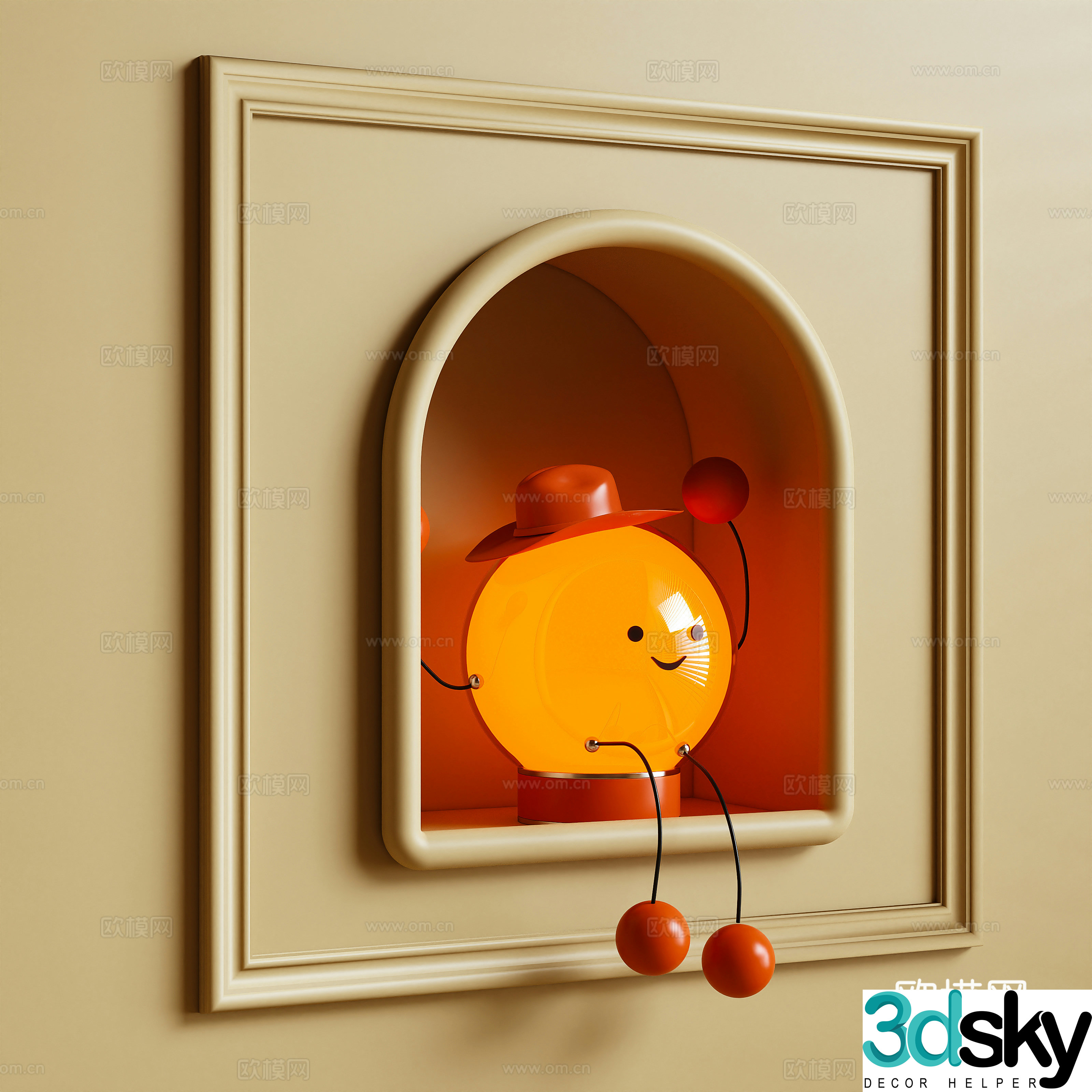 Modern desk lamp ornament dopamine 3d model