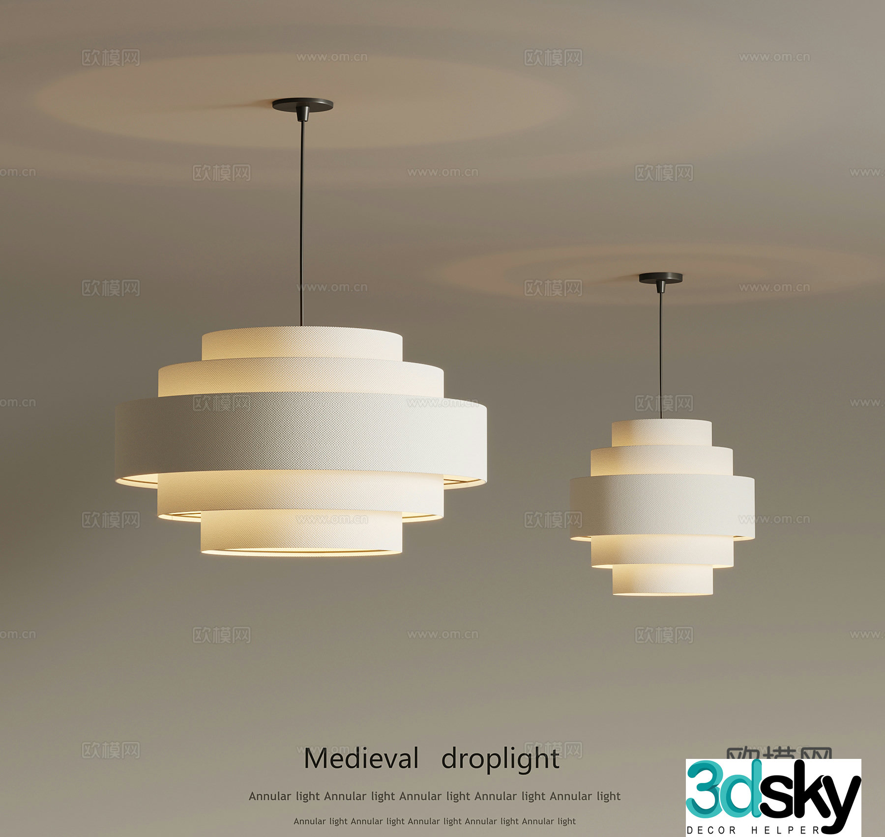 New Chinese chandelier 3D model