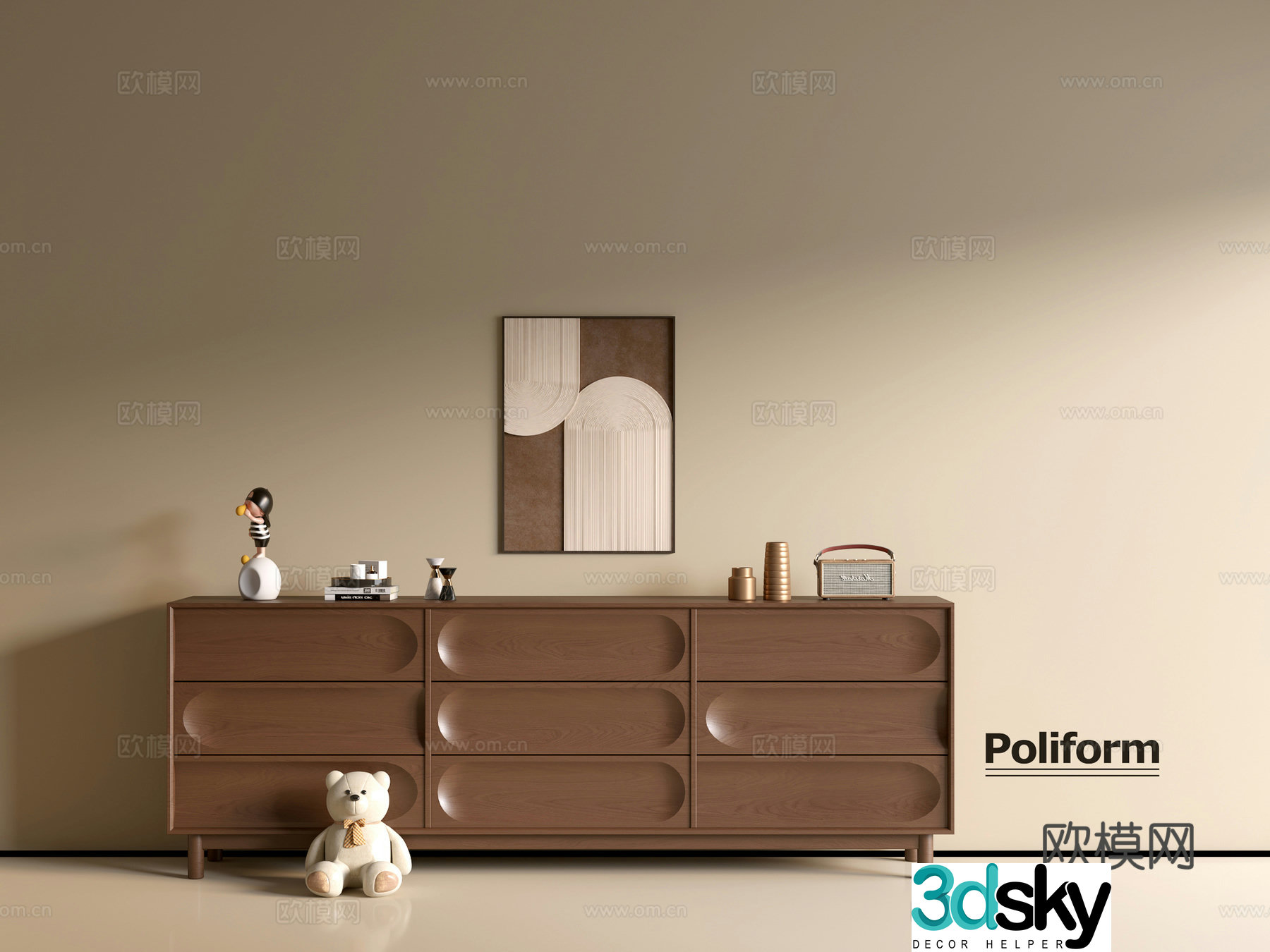 Modern wood grain cabinet ins wind minimalist wind cabinet whole cabinet sideboard balcony cabinet storage 3D model