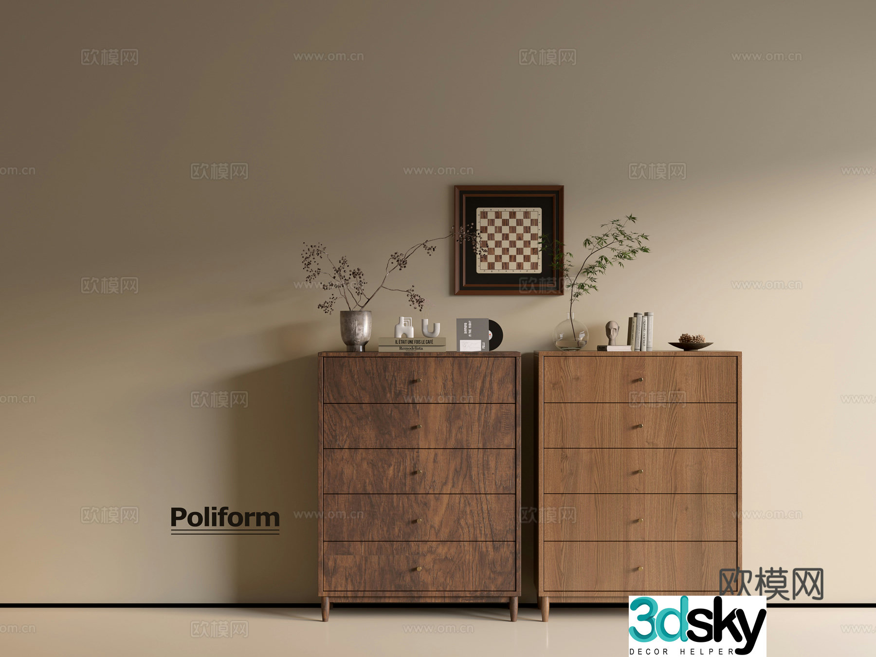 Modern wood grain cabinet ins wind minimalist wind cabinet whole cabinet sideboard balcony cabinet storage 3D model