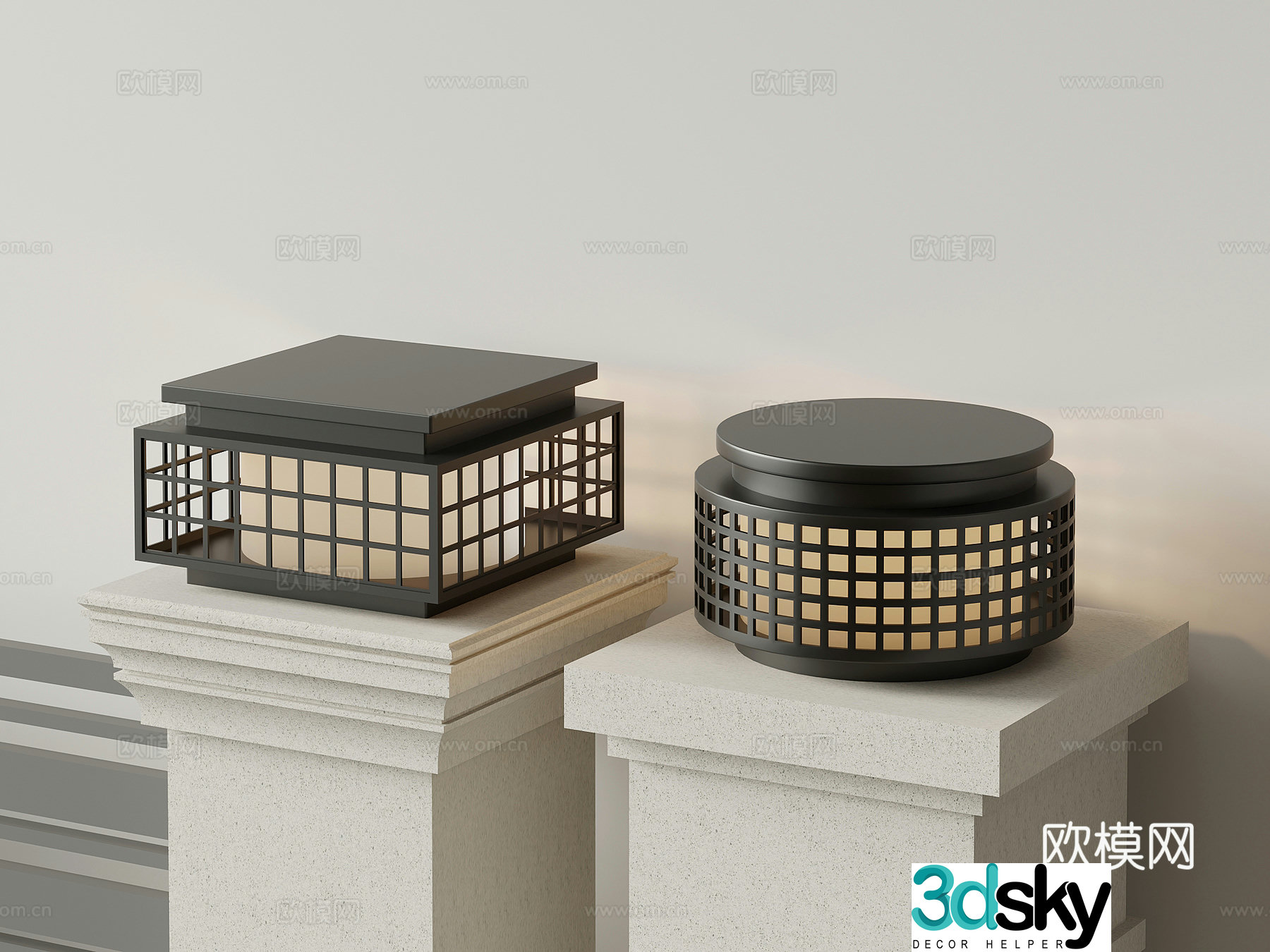 Outdoor lamp Modern headlight Garden lamp 3d model