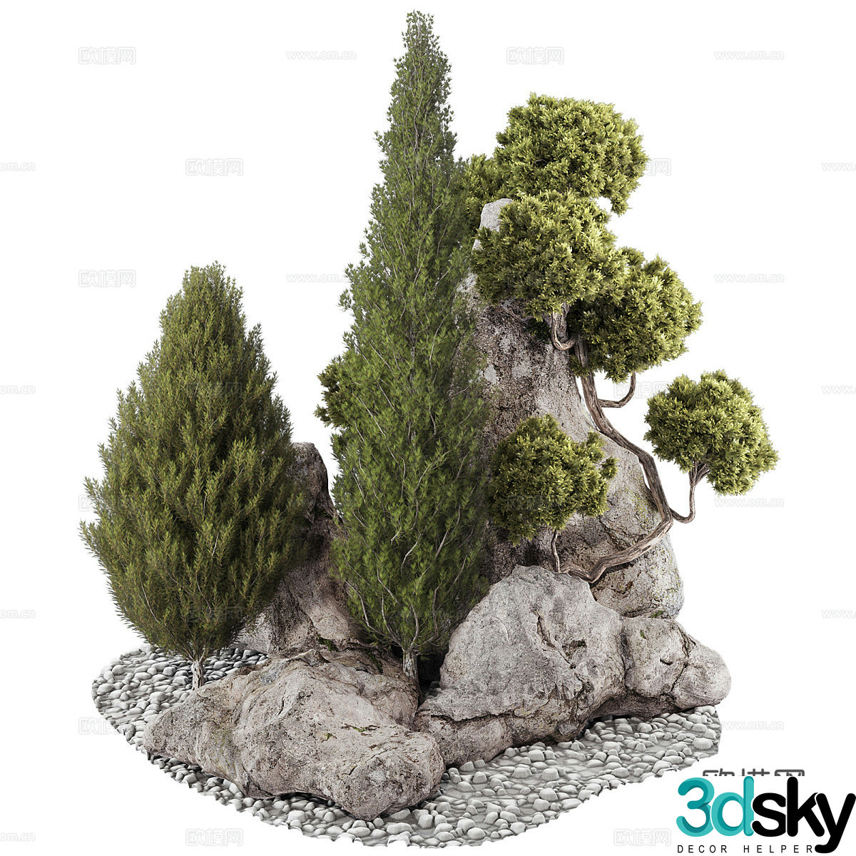 New Chinese landscape sketch 3D model