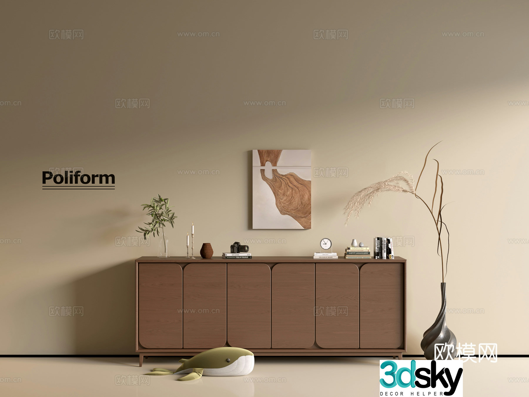 Modern wood grain cabinet ins wind minimalist wind cabinet whole cabinet sideboard balcony cabinet storage 3D model