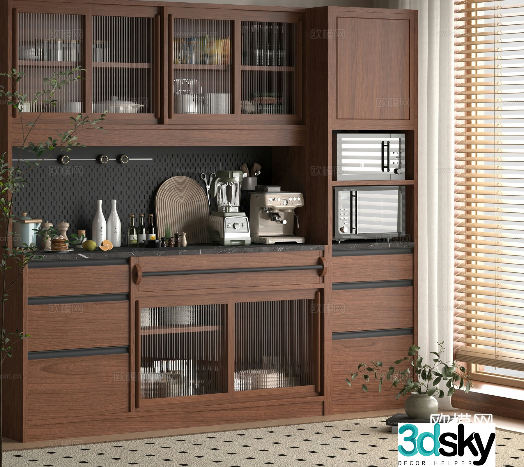 Customized sideboard 3D model of sideboard