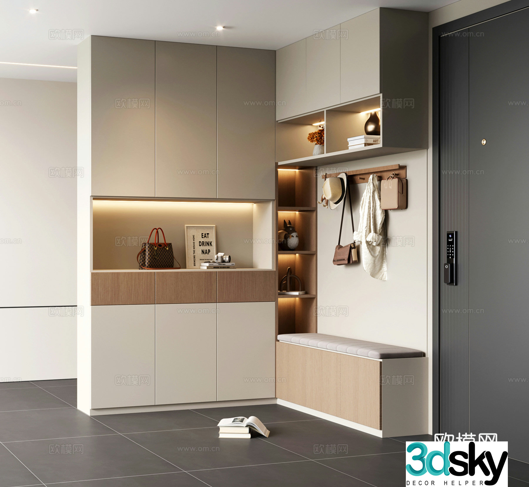 Modern shoe cabinet entrance shoe cabinet partition shoe cabinet entrance shoe cabinet corner shoe cabinet 3D model