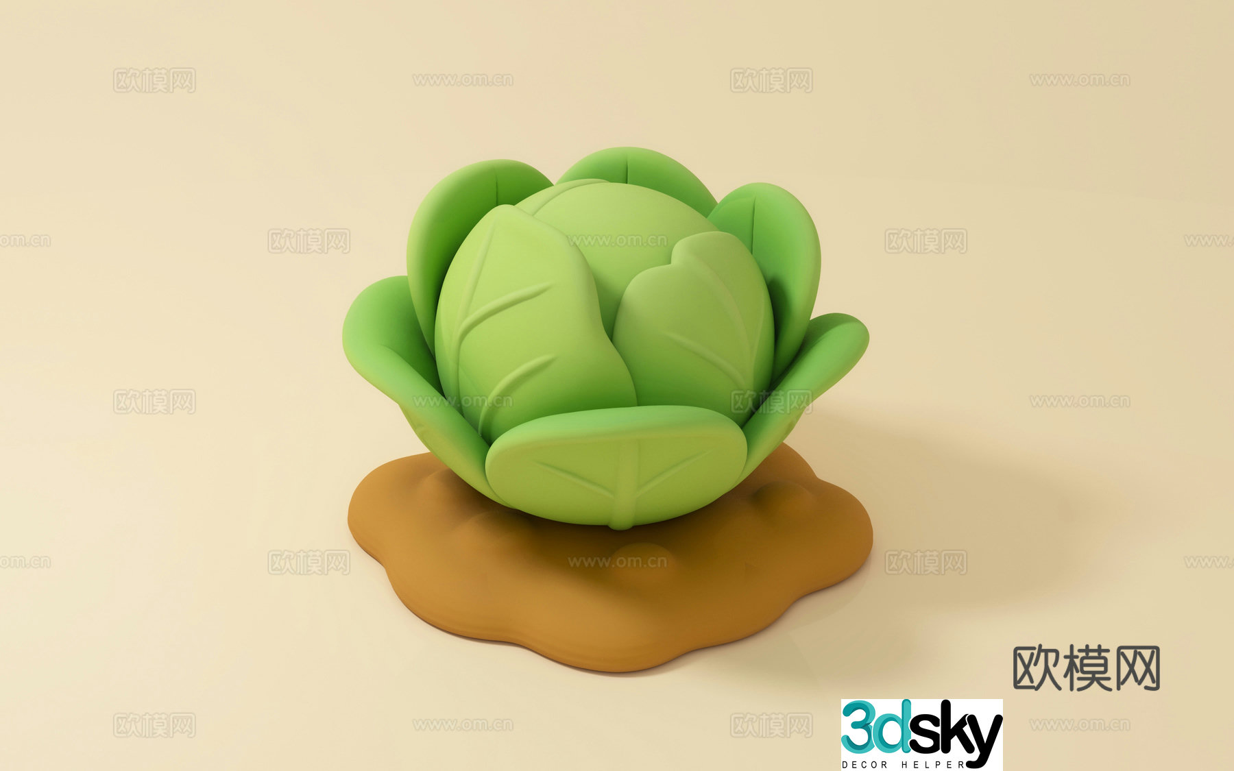 Cartoon Cabbage Meteor Pack Cabbage Vegetables Anime Image Beautiful Chen Diduo Beautiful Chen props I3d model
