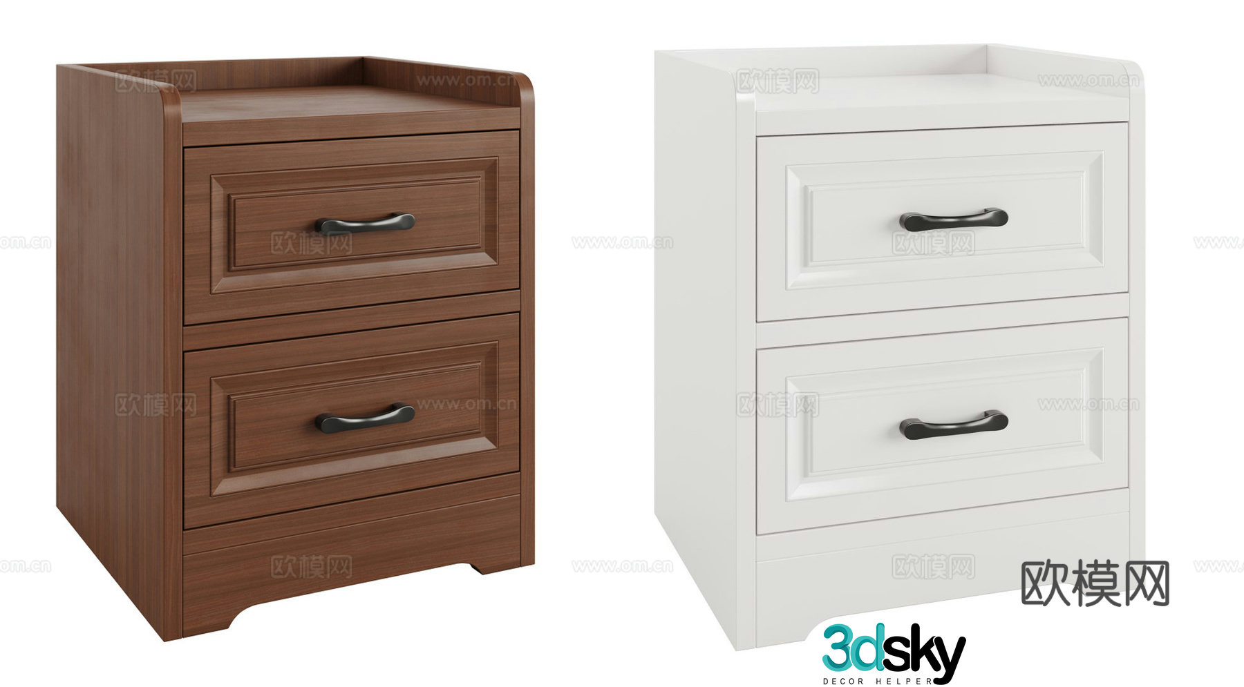 chest of drawers side cabinet bedside table 3d model