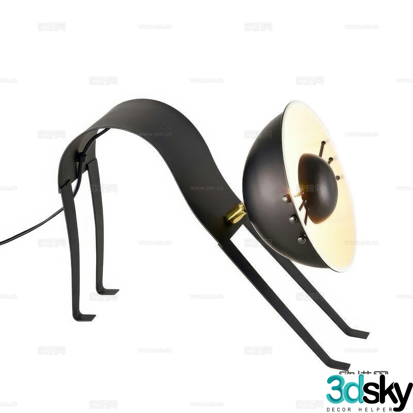 Modern minimalist decorative cat desk lamp 3d model