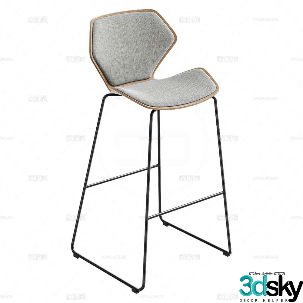 Modern minimalist bar chair 3d model