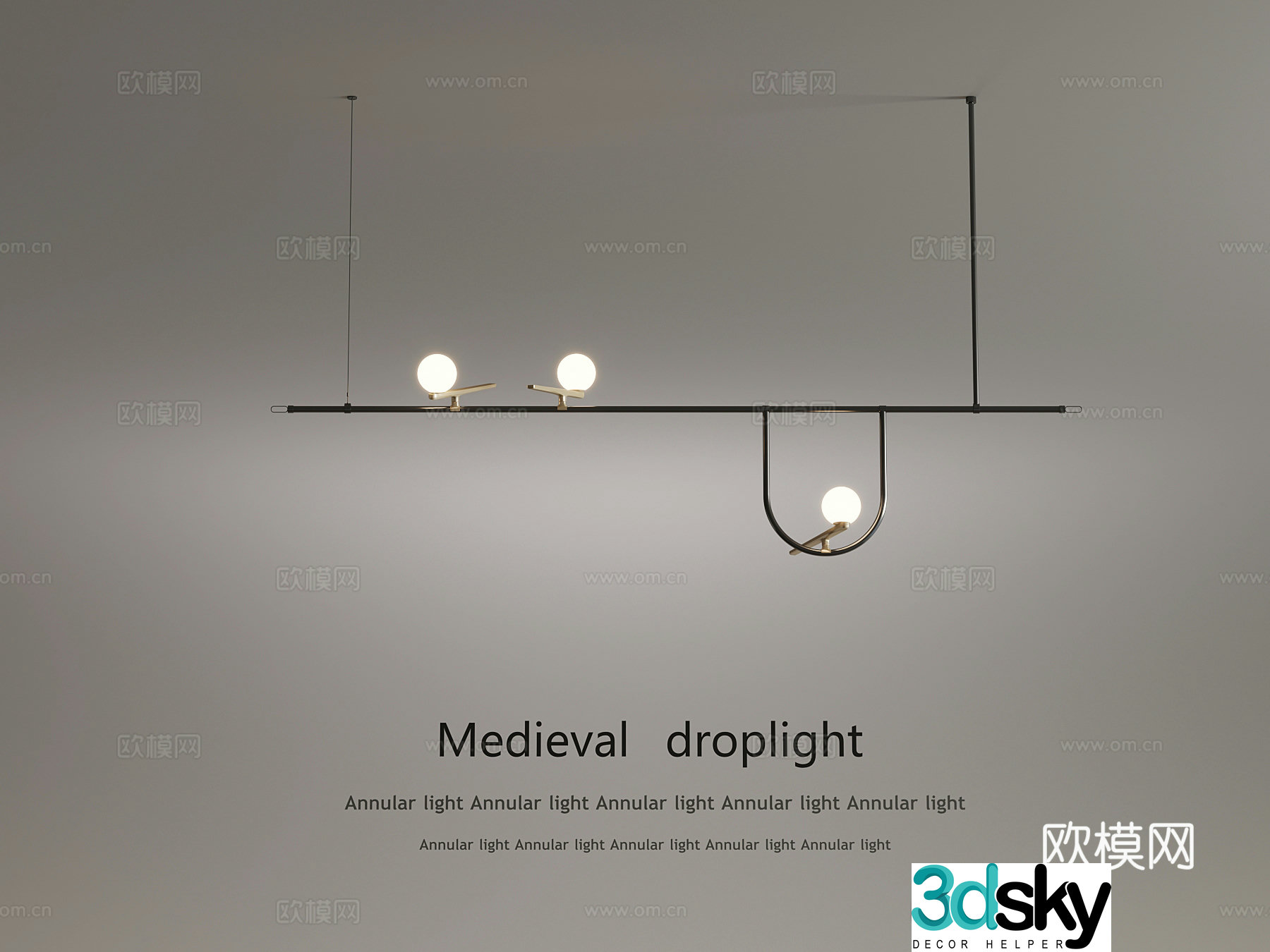 Chandelier Modern simple chandelier Decorative chandelier Restaurant chandelier 3d model