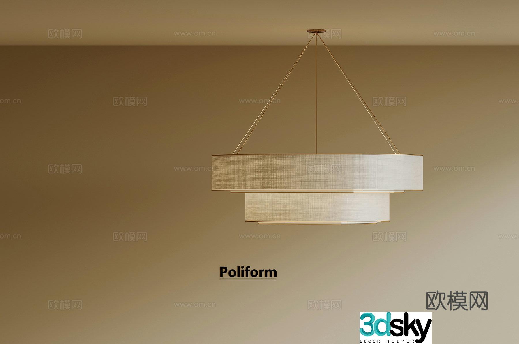 New Chinese chandelier 3D model