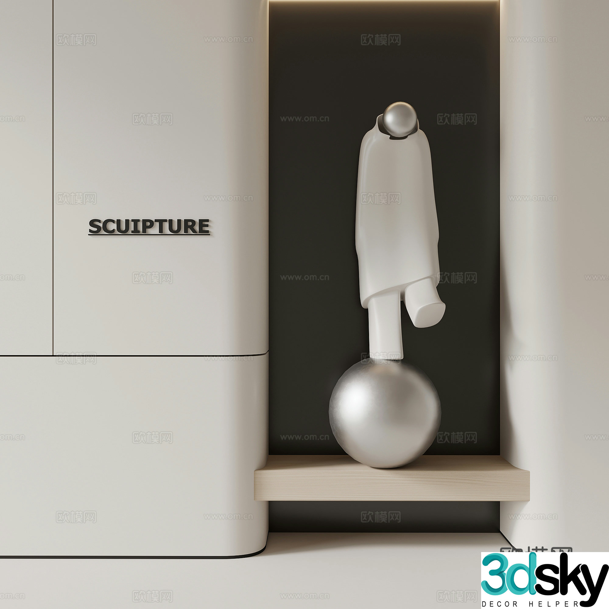 Sculpture Modern minimalist sculpture Humanoid sculpture Art sculpture 3d model