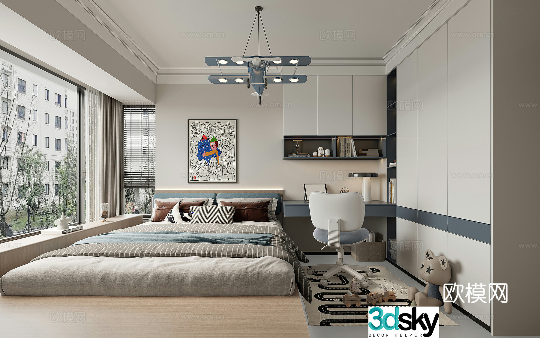 Modern children’s room 3d model