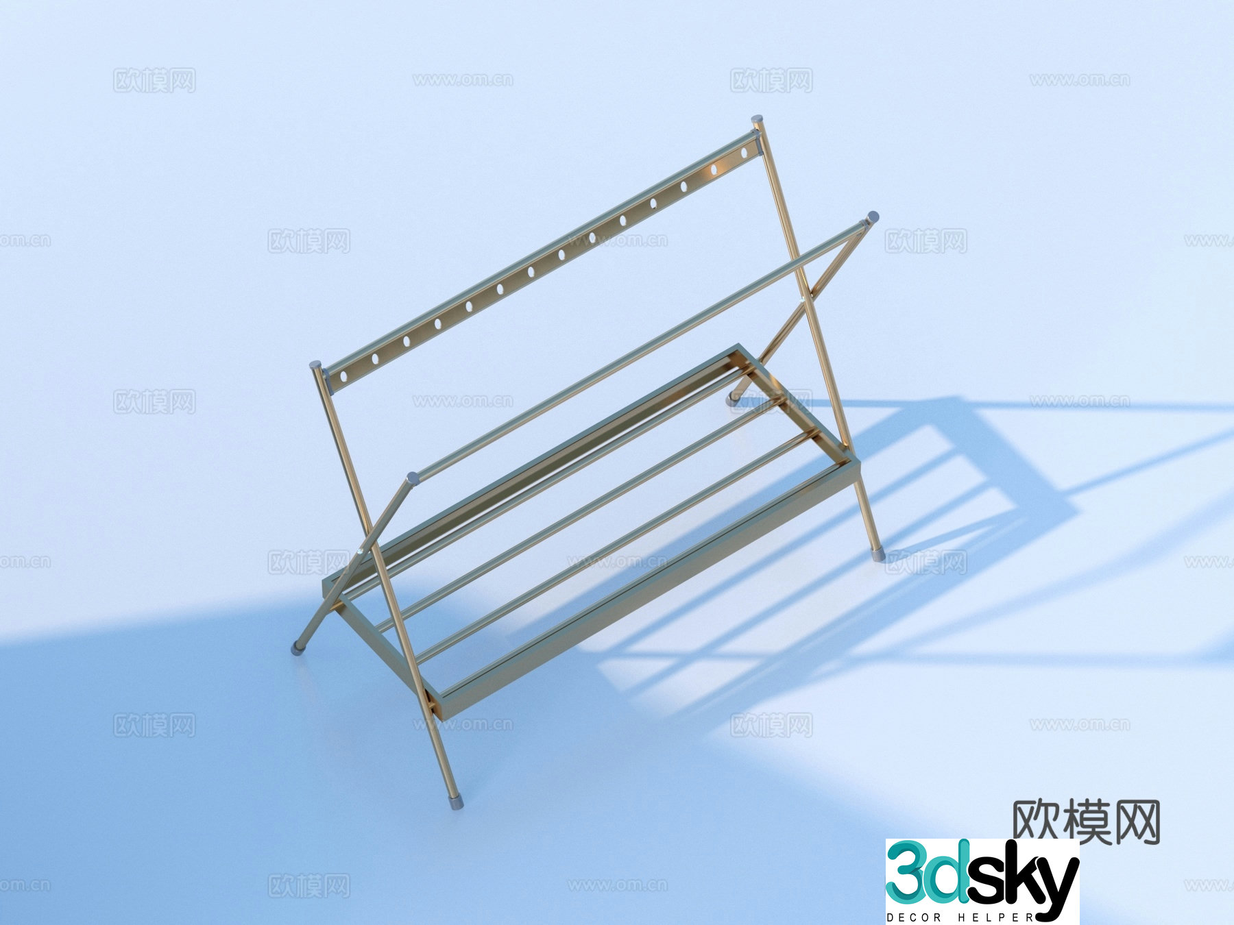Clothes hanger Iron clothes hanger Daily necessities 3D model