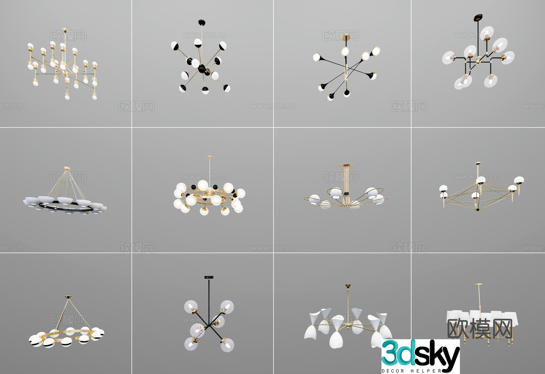 Modern chandelier 3d model