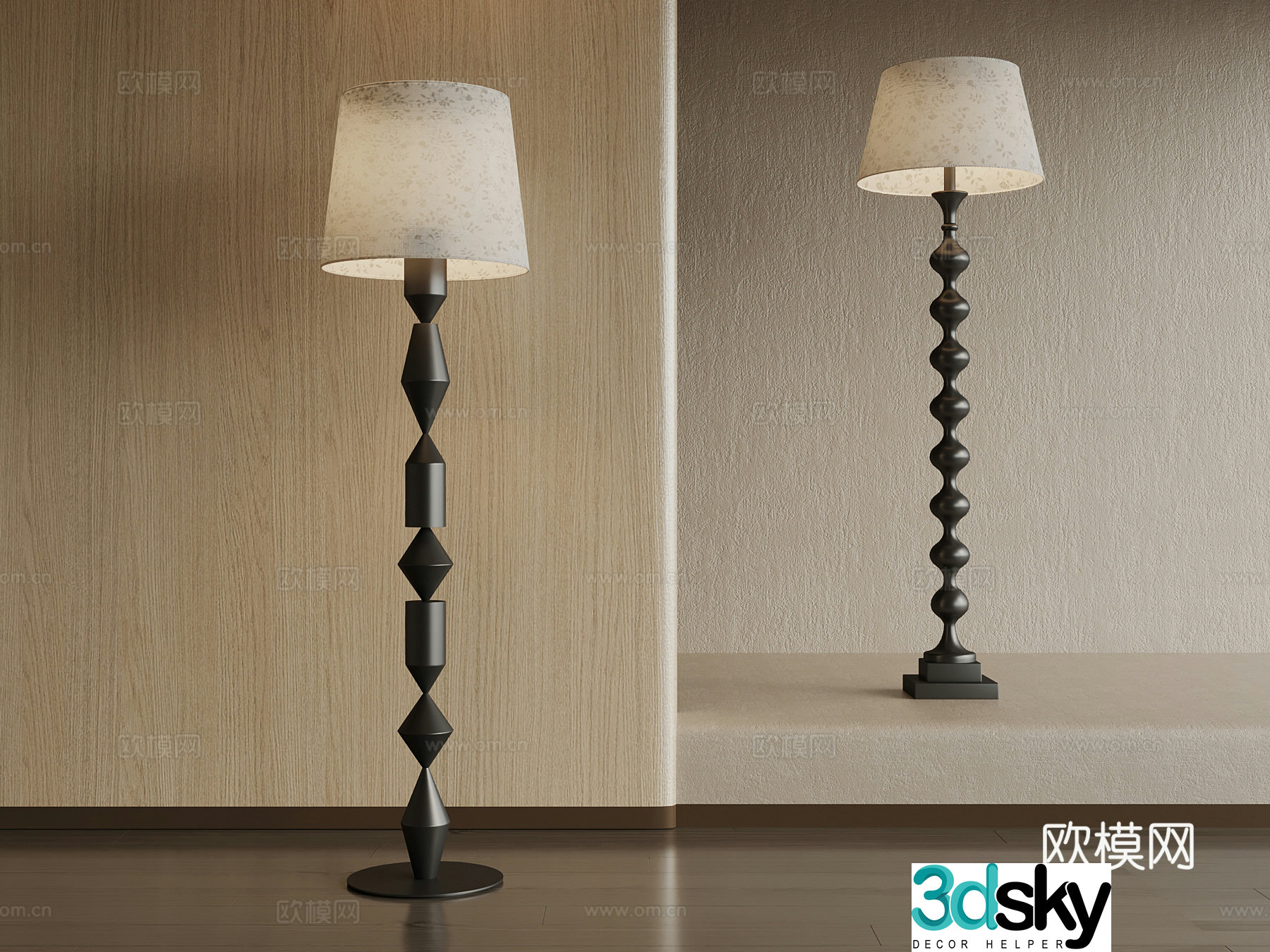 French floor lamp 3d model