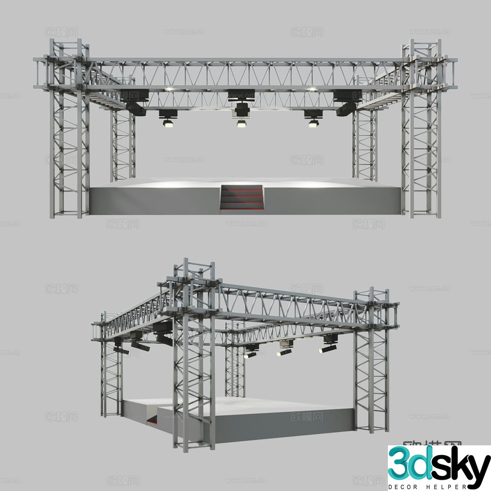 Outdoor stage steel frame music stage venue Temporary stage Music festival Outdoor stage Electronic music festival 3d model