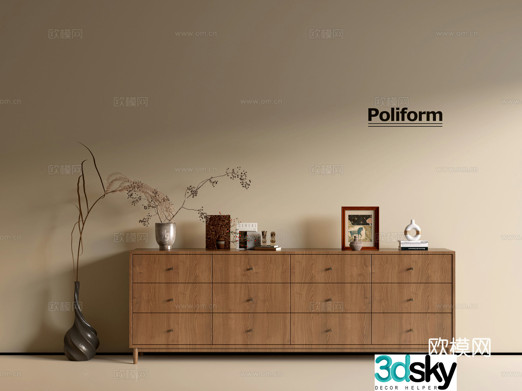 Modern wood grain cabinet ins wind minimalist wind cabinet whole cabinet sideboard balcony cabinet storage 3D model