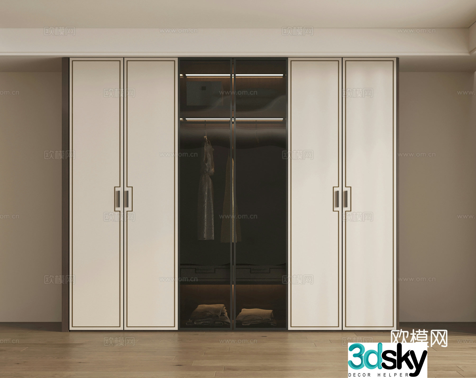 New Chinese style wardrobe 3D model