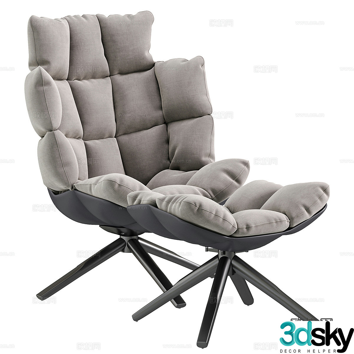 Modern Italian fabric lounge chair 3d model