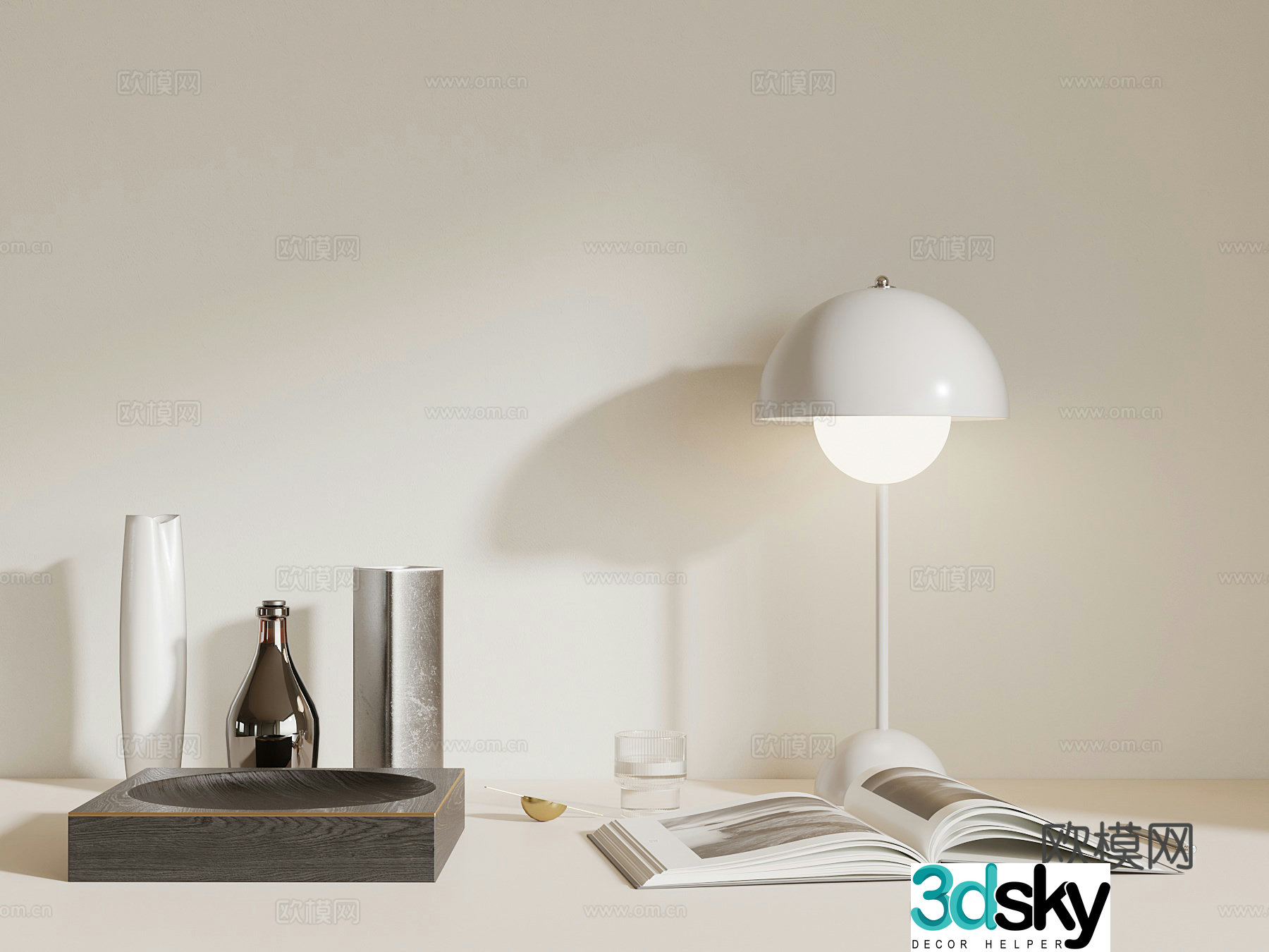 Modern book desk lamp desktop ornament 3d model