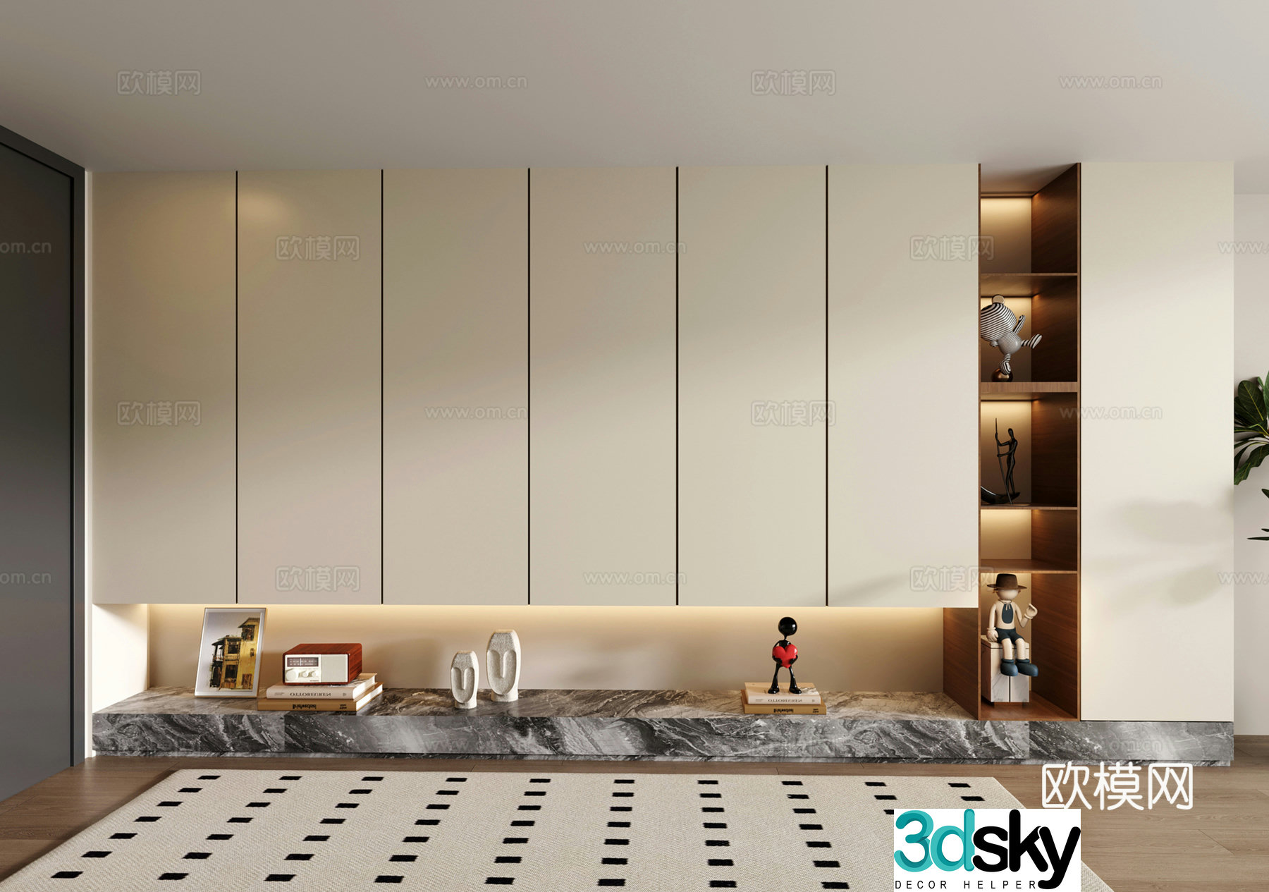 Modern porch shoe cabinet door-to-door shoe cabinet decorative shoe cabinet 3D model