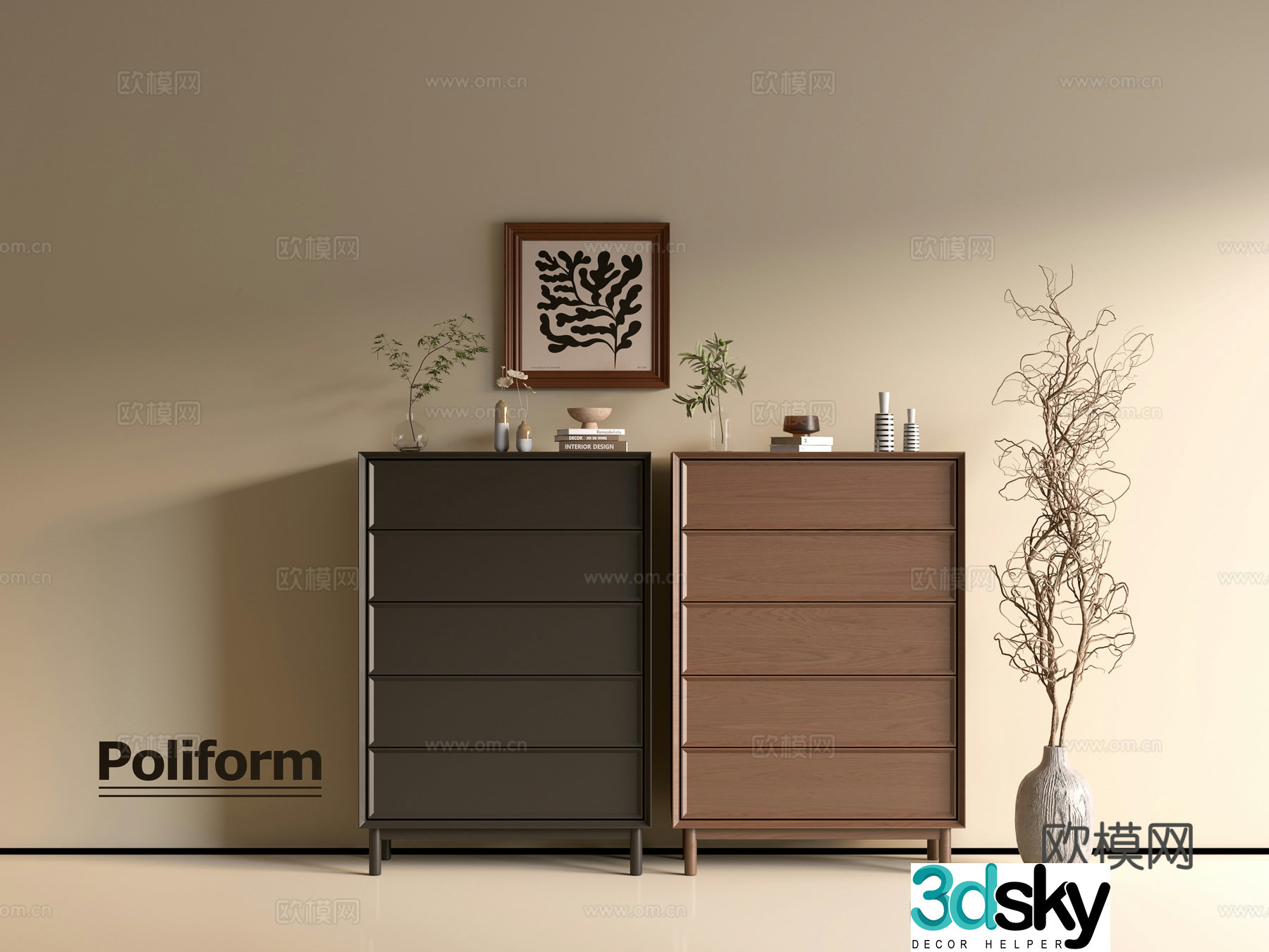 Modern wood grain cabinet ins wind minimalist wind cabinet whole cabinet sideboard balcony cabinet storage 3D model
