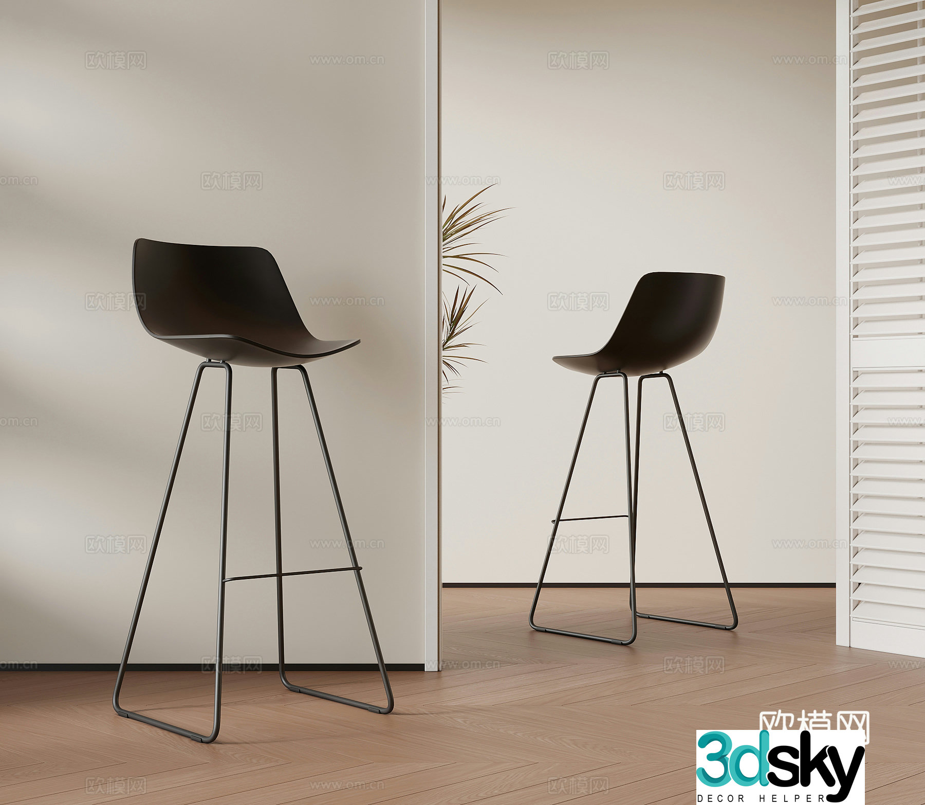 Bar chair Modern simple bar chair 3d model