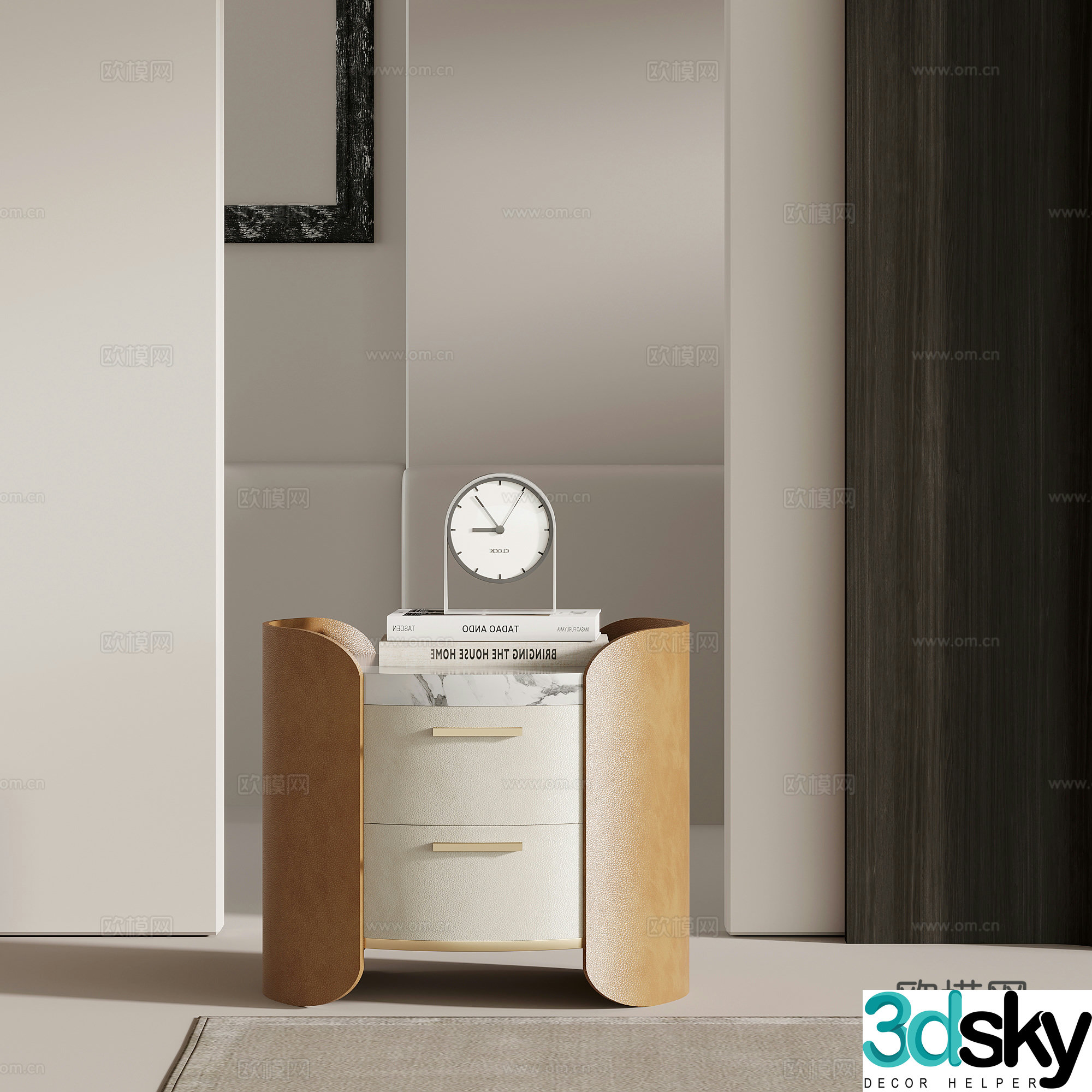 Bedside table Modern simple bedside table 3D model