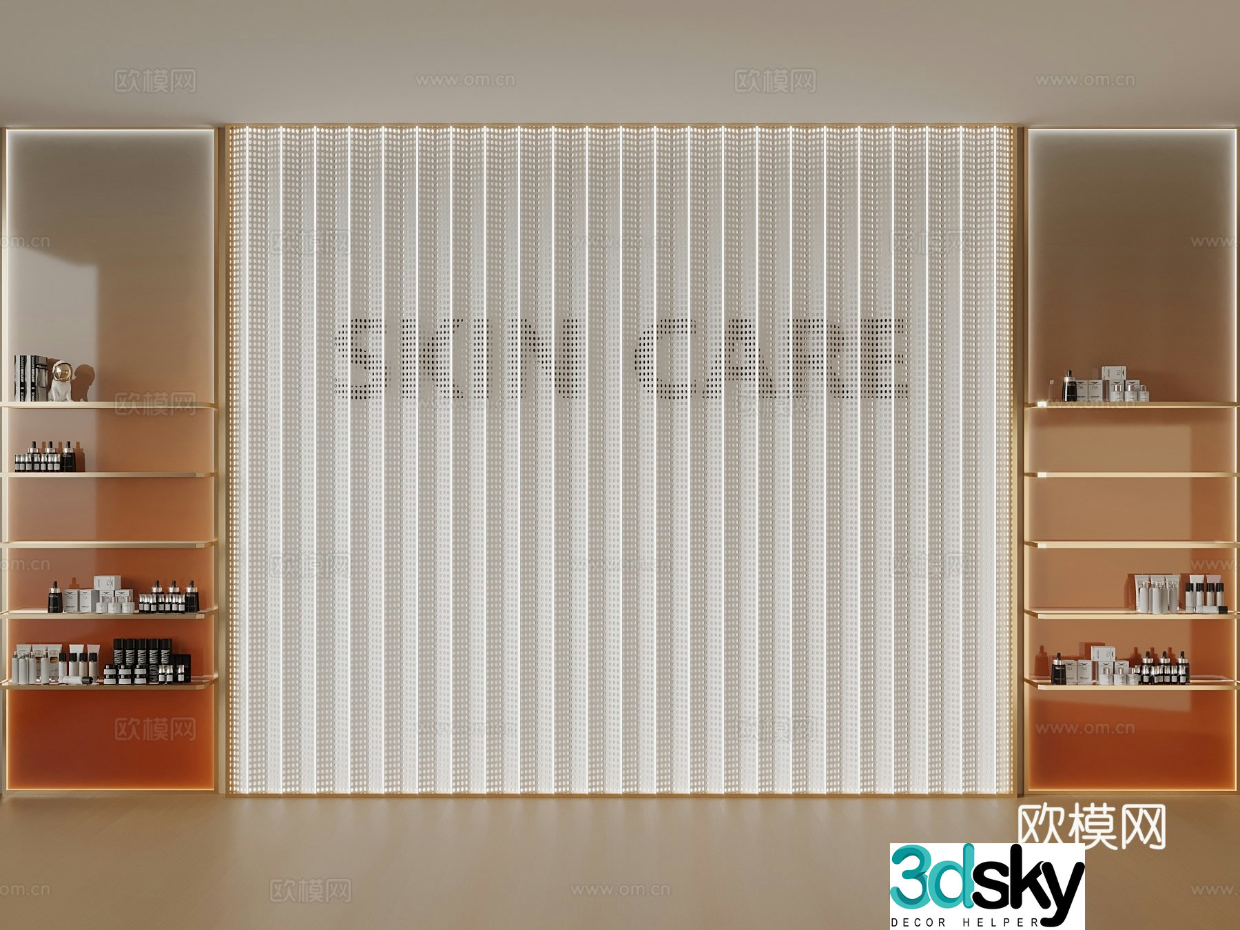Modern cosmetics store image wall 3d model