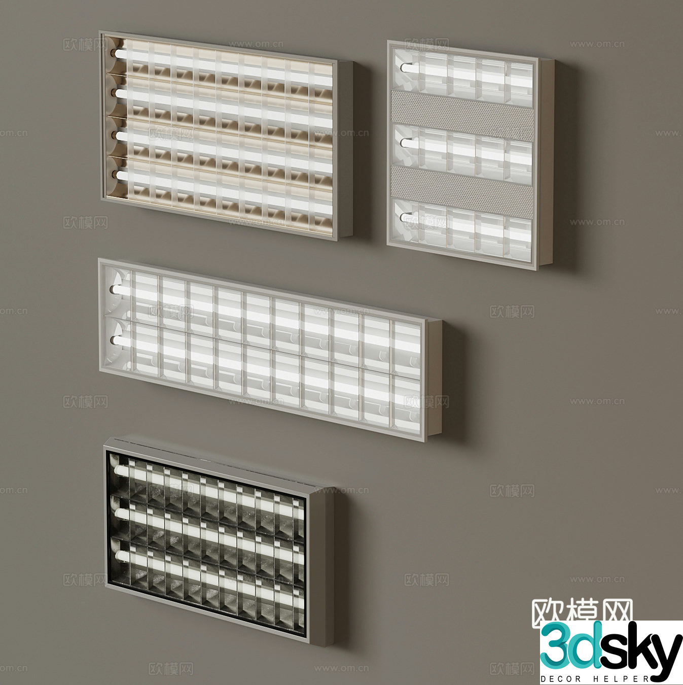 Modern grille light 3d model