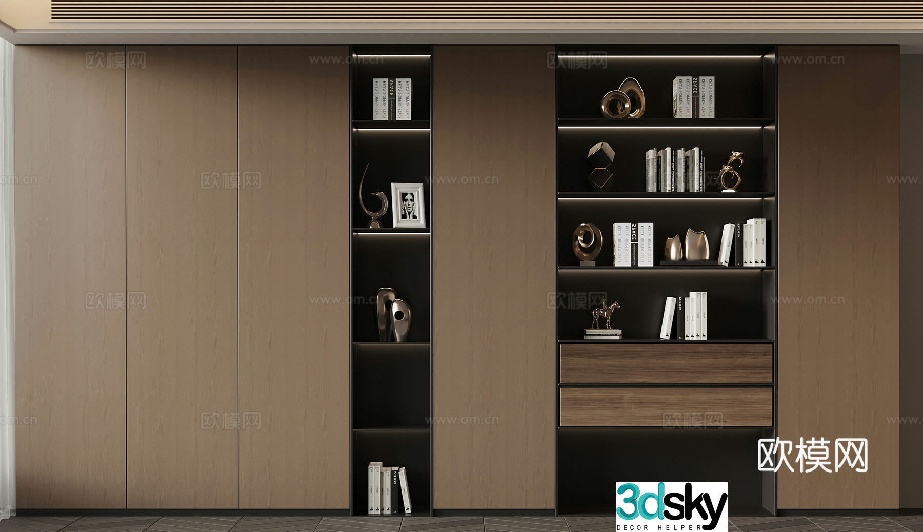 Bookcase Italian bookcase 3d model