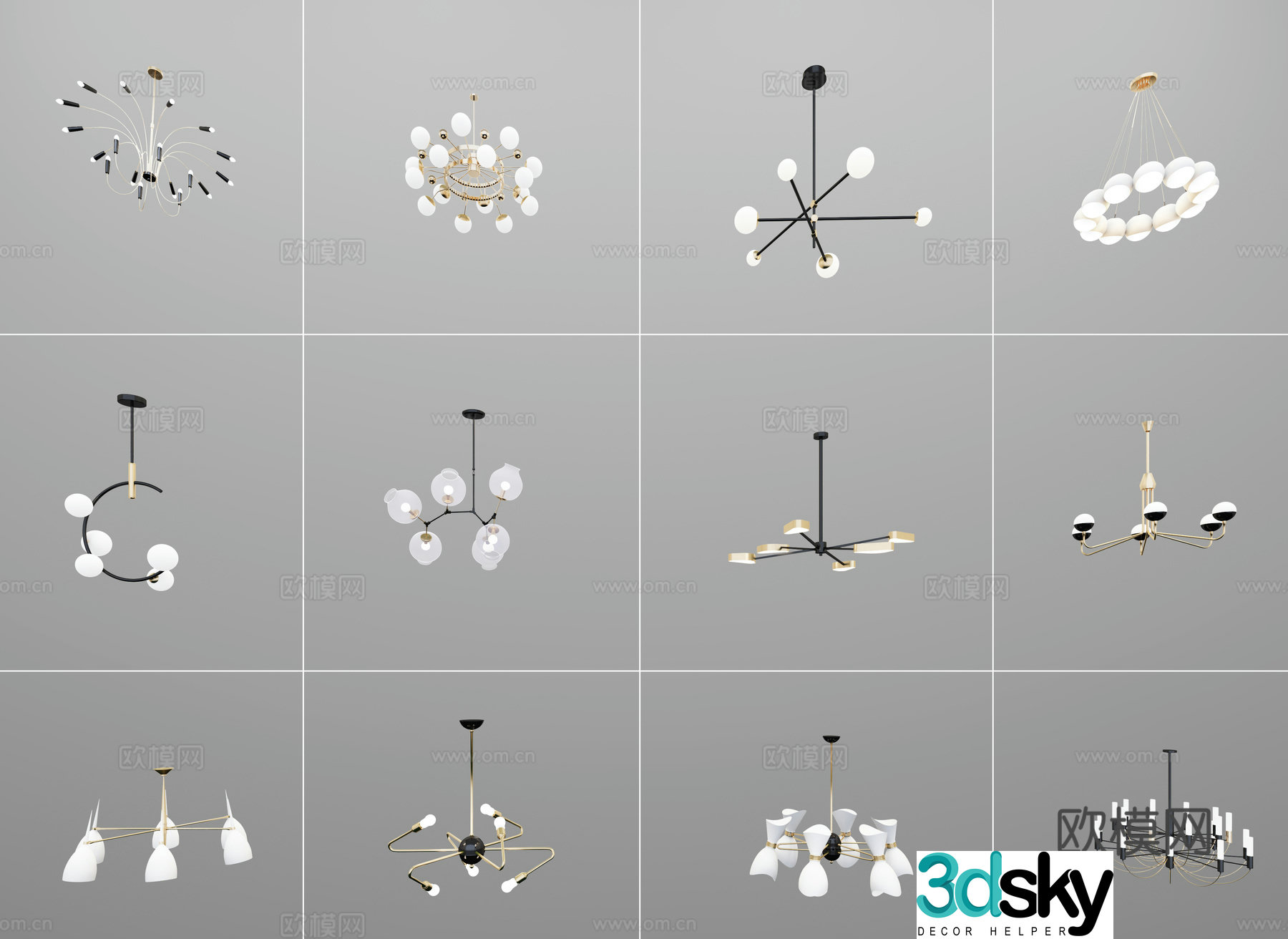 Modern chandelier 3d model