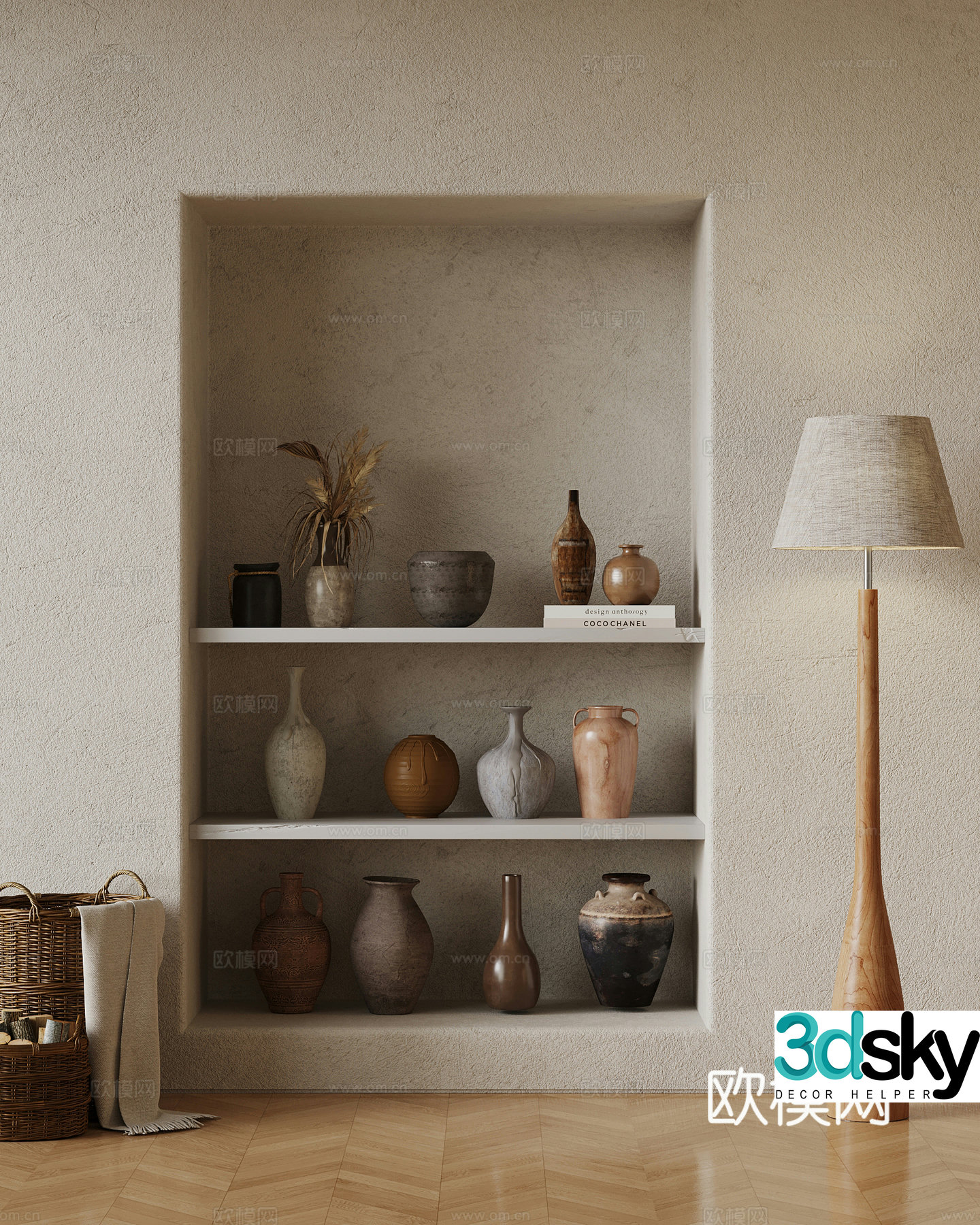Jijifeng Floor Lamp Ceramic Decorative Ornament 3D Model