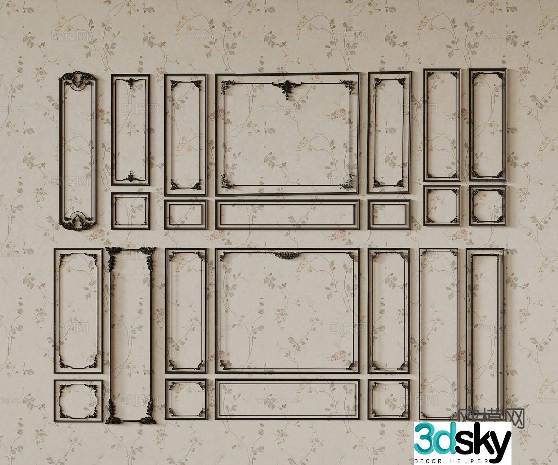 French gypsum line edge line corner line 3d model