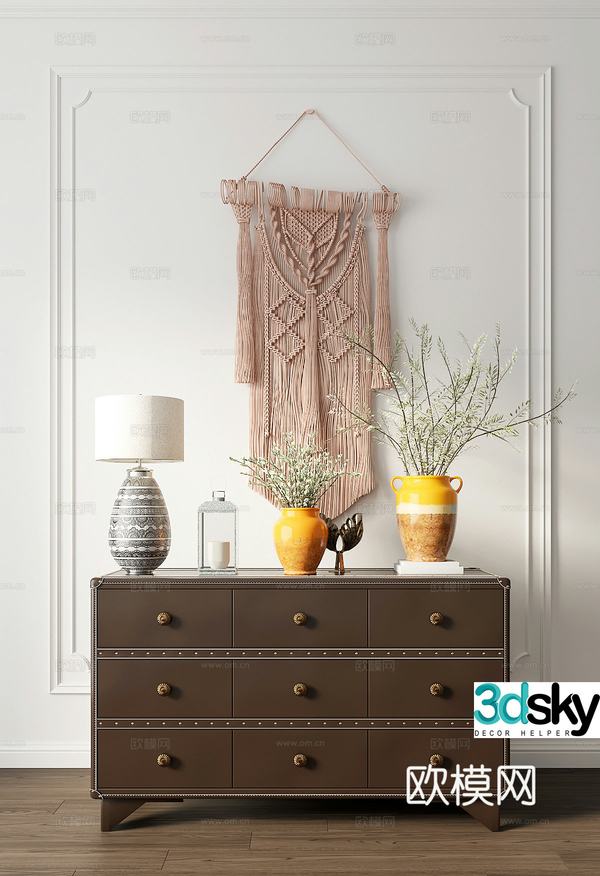 American style entrance cabinet American style end view cabinet 3D model