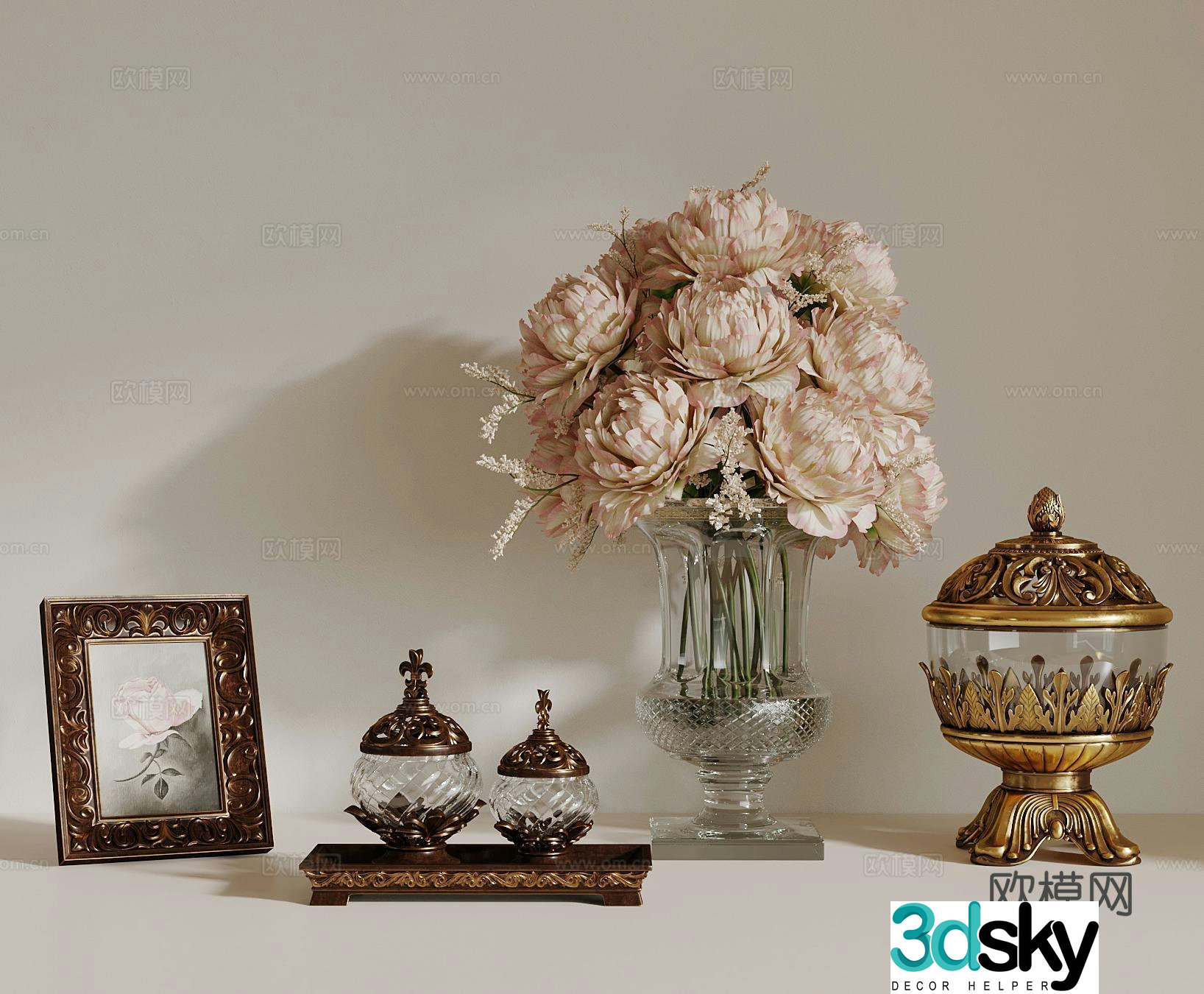 French vase European aromatherapy ornaments 3D model