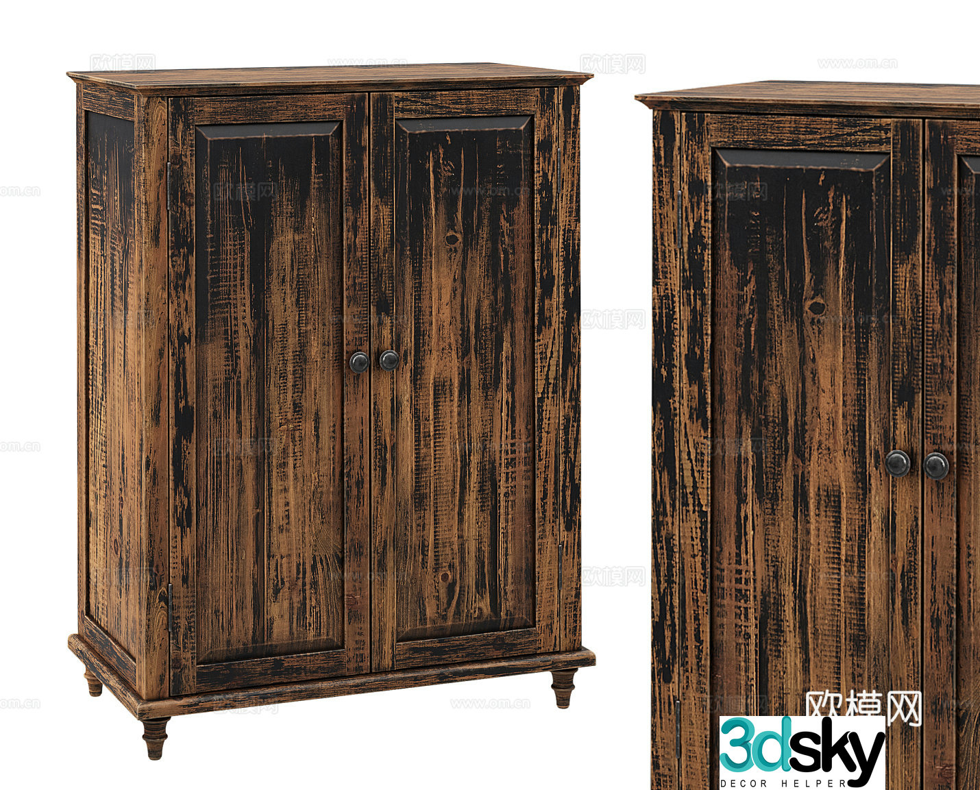 New Chinese style old wooden storage cabinet chest of drawers antique wardrobe American wardrobe 3d model