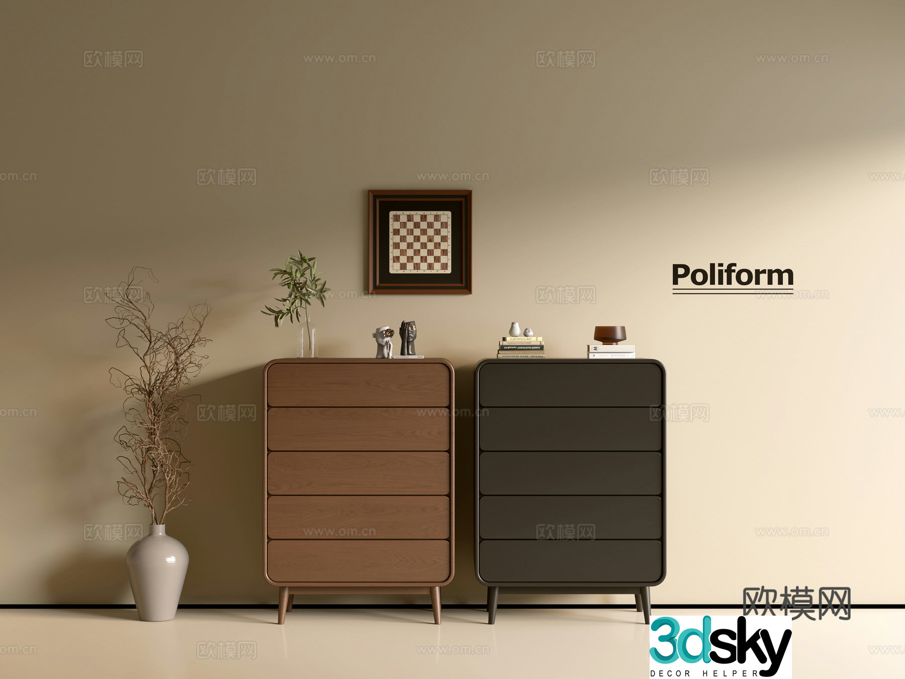 Modern wood grain cabinet ins wind minimalist wind cabinet whole cabinet sideboard balcony cabinet storage 3D model