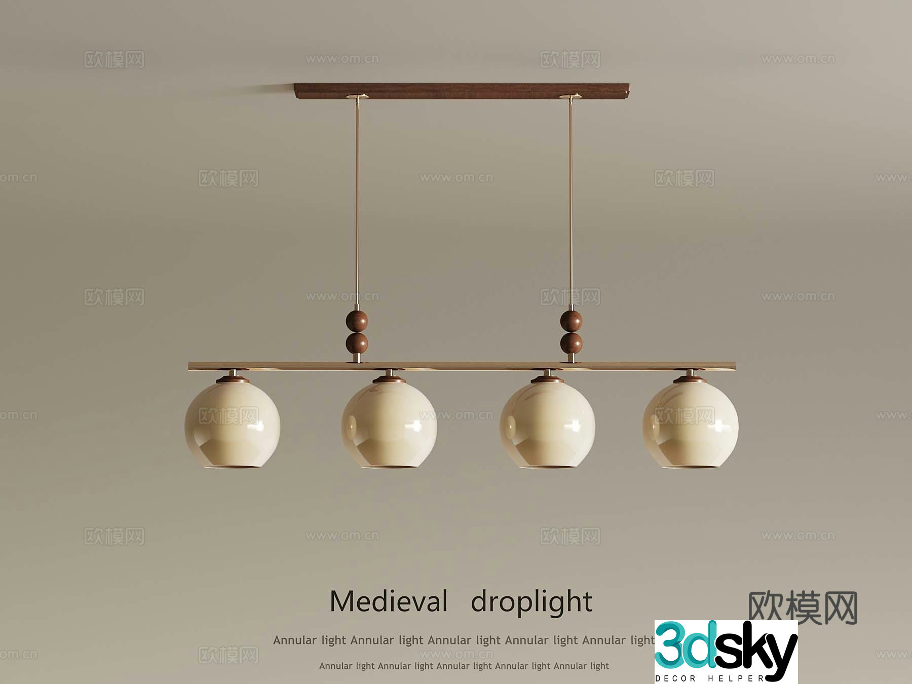 French medieval style chandelier restaurant chandelier 3d model