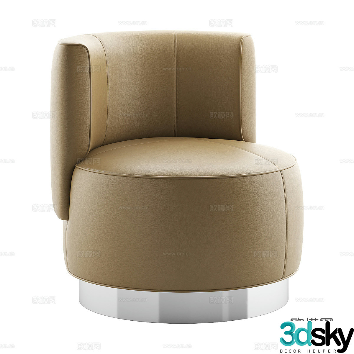 Modern Italian leather armchair 3d model