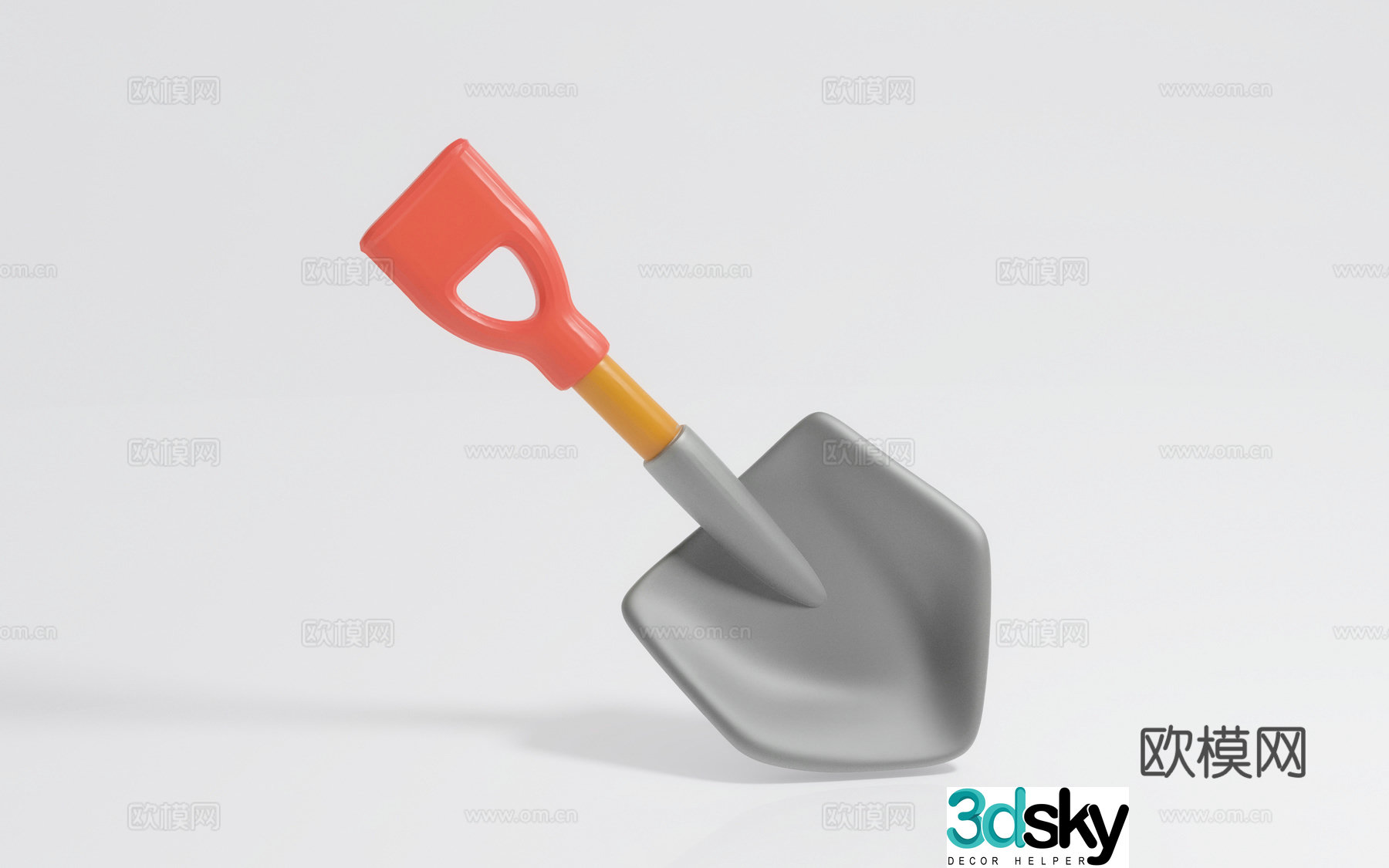 Cartoon shovel, shovel, gardening and flower arrangement, equipment, presentation props, game props, 3D model
