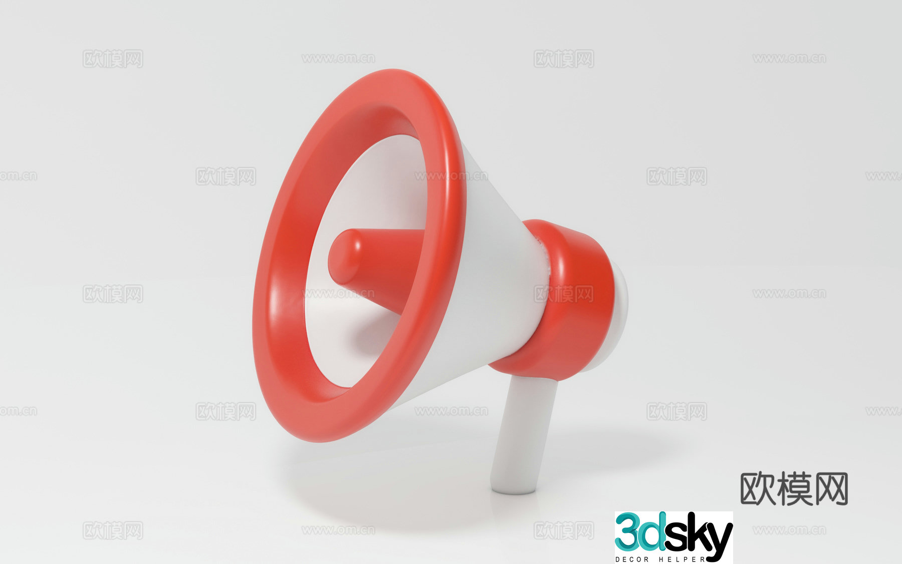 Cartoon speaker megaphone promotional call loud call Meichen props sign in and check in 3D model